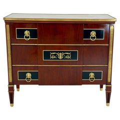 John Widdicomb Empire-Style Three-Drawer Marble-Top Chest, Circa 1960s