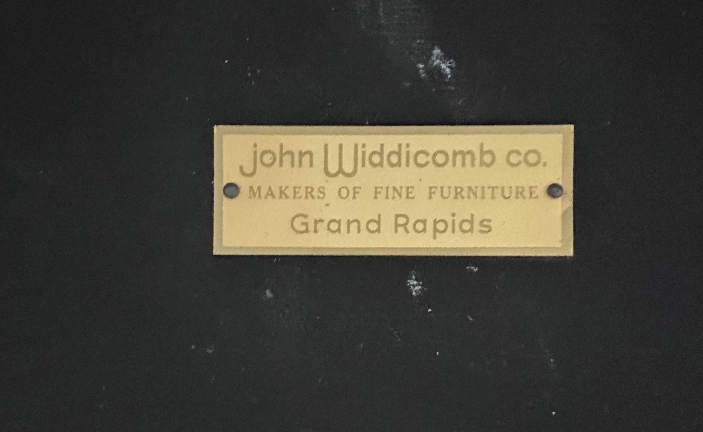 John Widdicomb Faux Tortoise Shell Console/Sofa Table with Patinated Brass Top In Good Condition In Philadelphia, PA