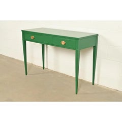 John Widdicomb Federal Green Lacquered Console or Entry Table, Newly Refinished