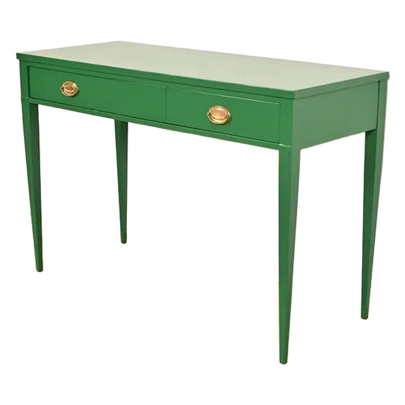 Console ou table d'entrée laquée en vert John Widdicomb, récemment repeinte