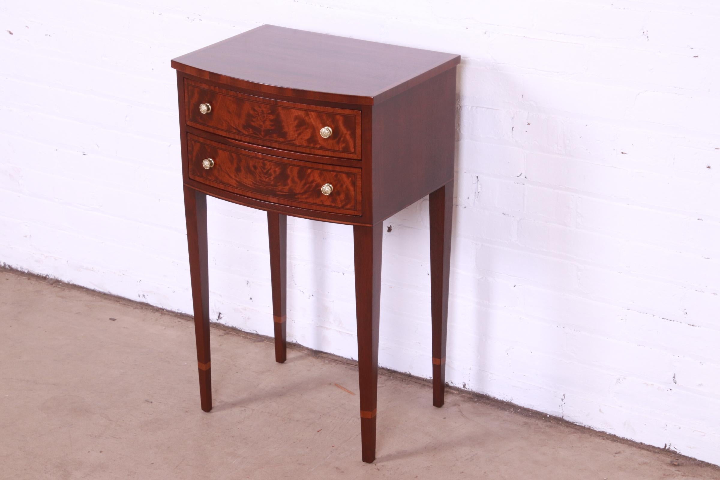 John Widdicomb Federal Style Flame Mahogany Nightstand, Newly Refinished In Good Condition In South Bend, IN