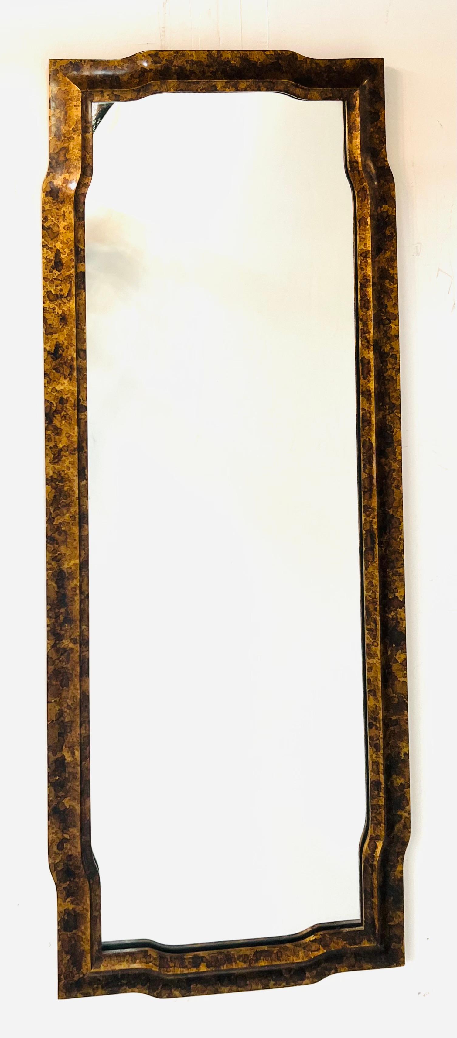 John Widdicomb for John Stuart Mid-Century Modern Faux Tortoise Wall Mirror For Sale 5