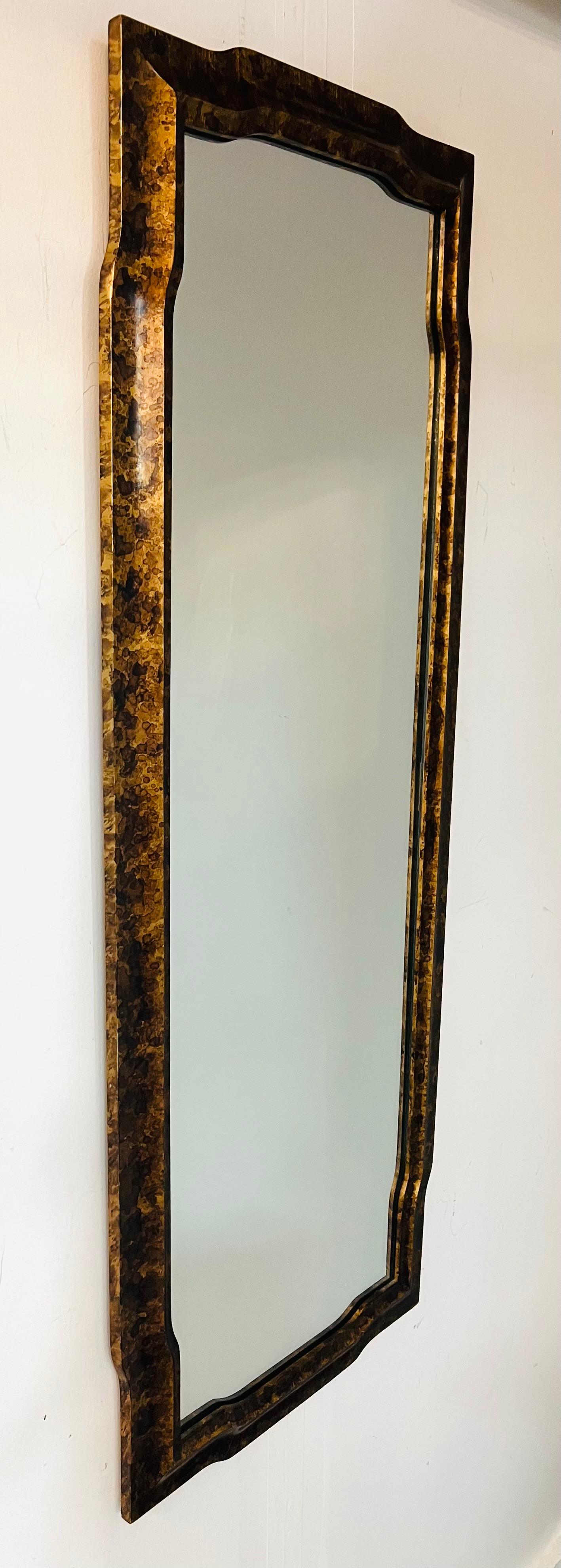 John Widdicomb for John Stuart Mid-Century Modern Faux Tortoise Wall Mirror In Good Condition For Sale In Plainview, NY