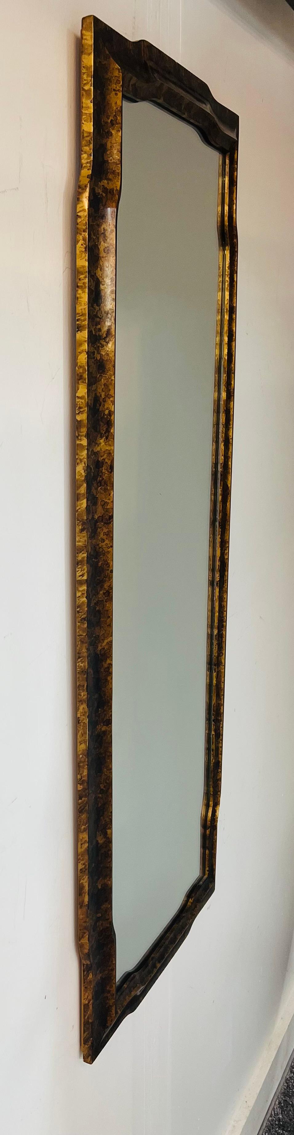 20th Century John Widdicomb for John Stuart Mid-Century Modern Faux Tortoise Wall Mirror For Sale