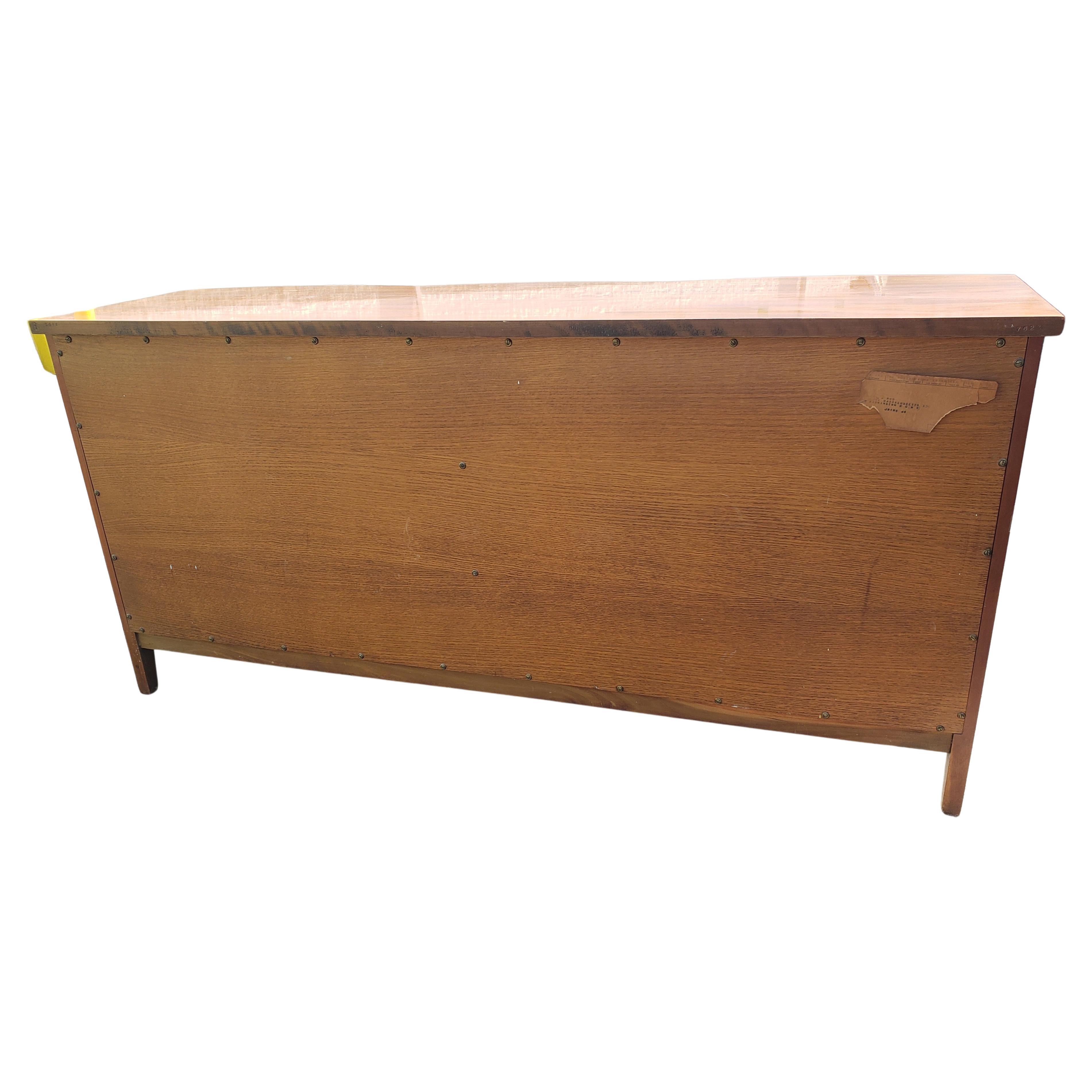 John Widdicomb French Country Serpentine Dresser with Glass Top, circa 1950s For Sale 6