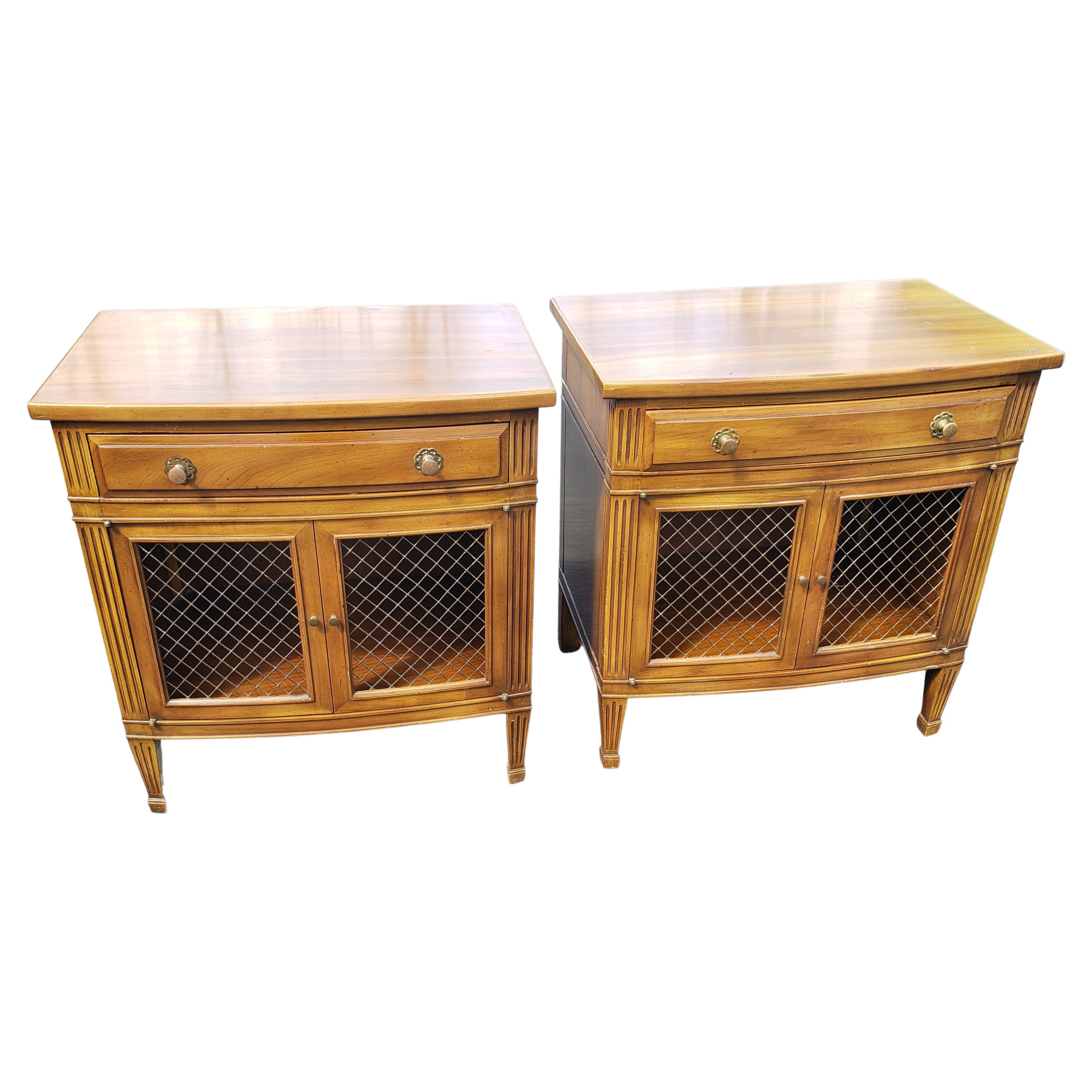 John Widdicomb French Country side tables or nightstands.
Good vintage condition.  We do carry a matching triple dresser in our inventory
From the 1950s
W6032222.