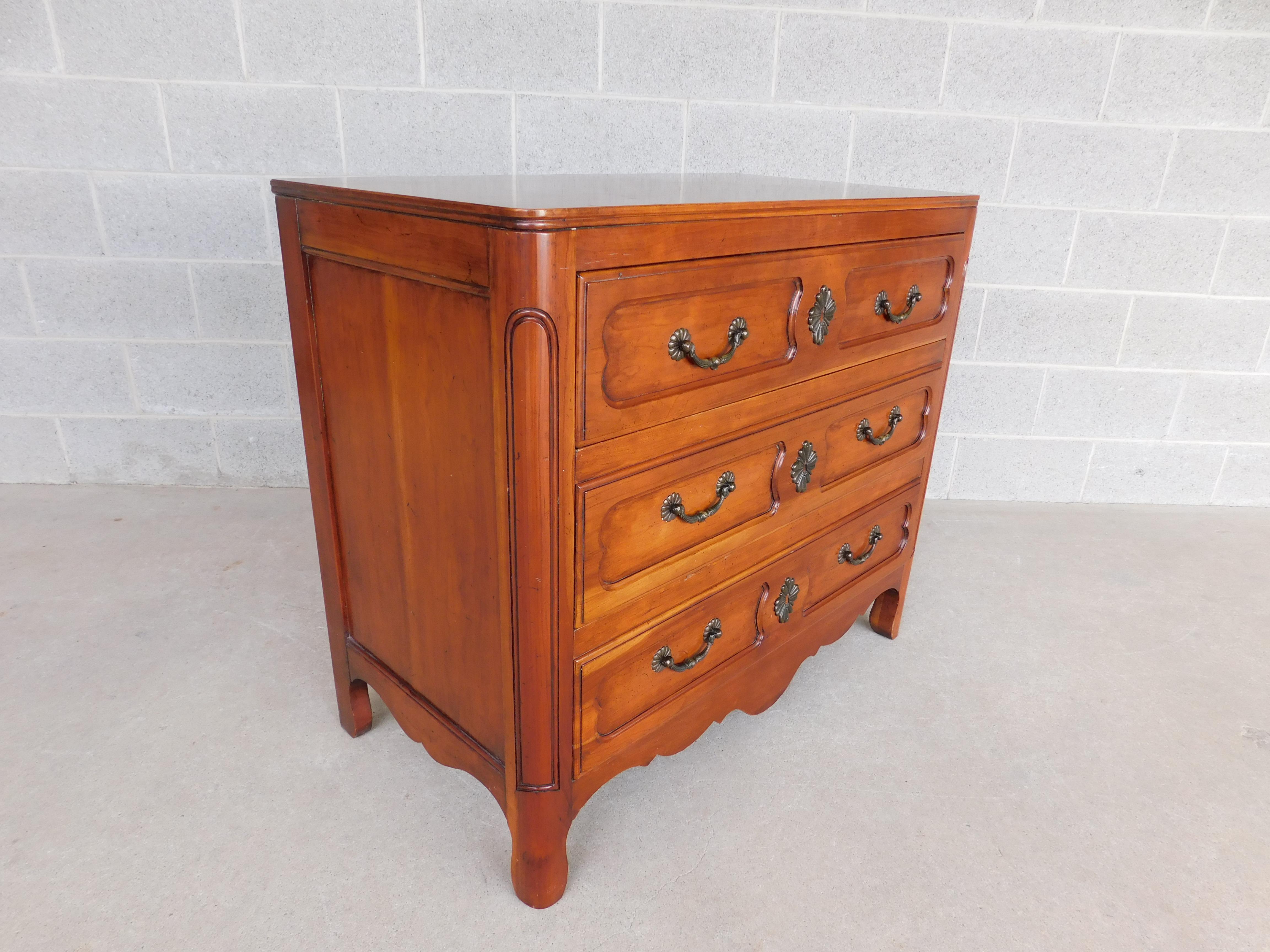 French Provincial John Widdicomb French Country Style 3 Drawer Commode