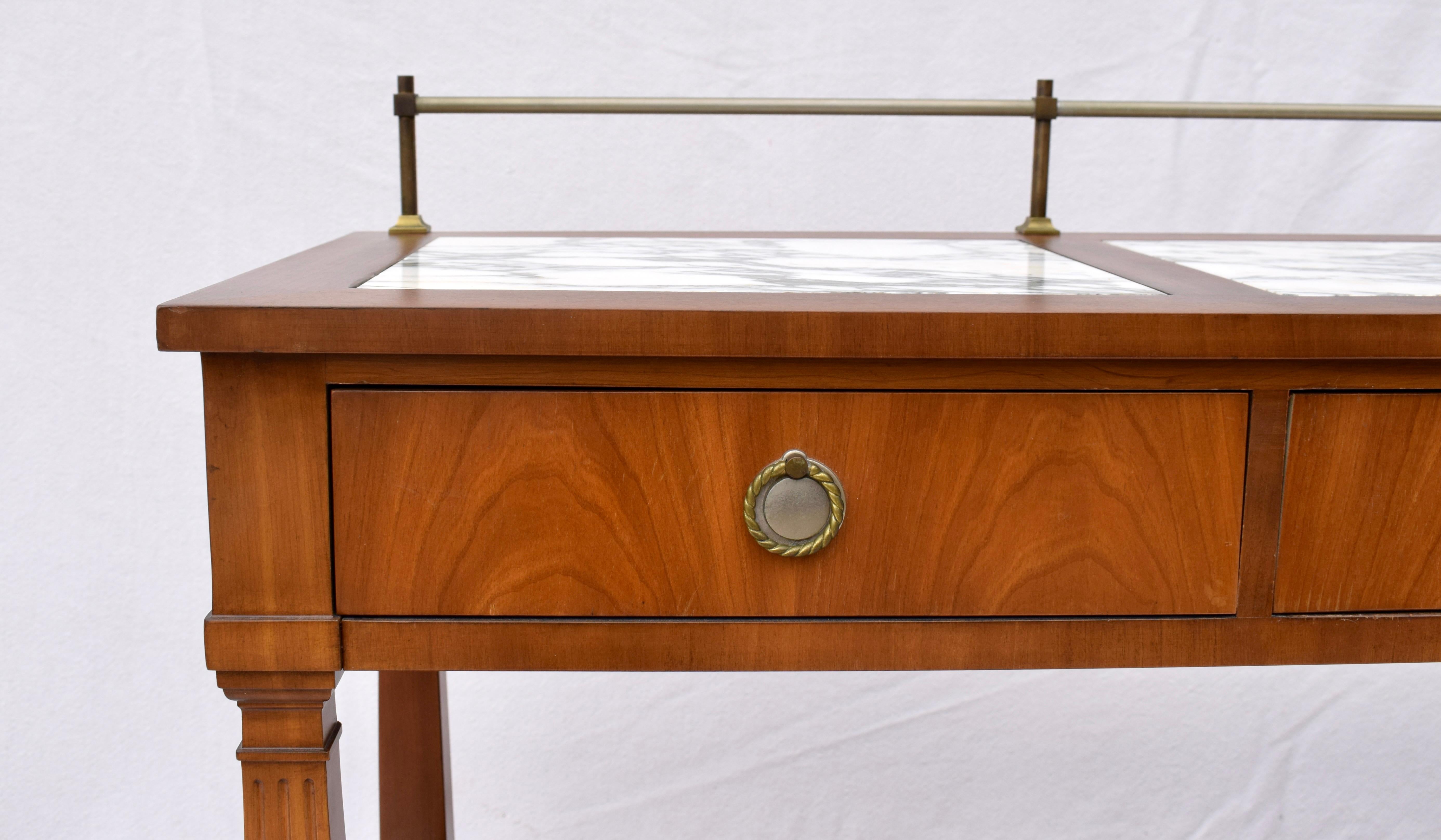 John Widdicomb French Directoire Style Marble Top Console Server For Sale 6