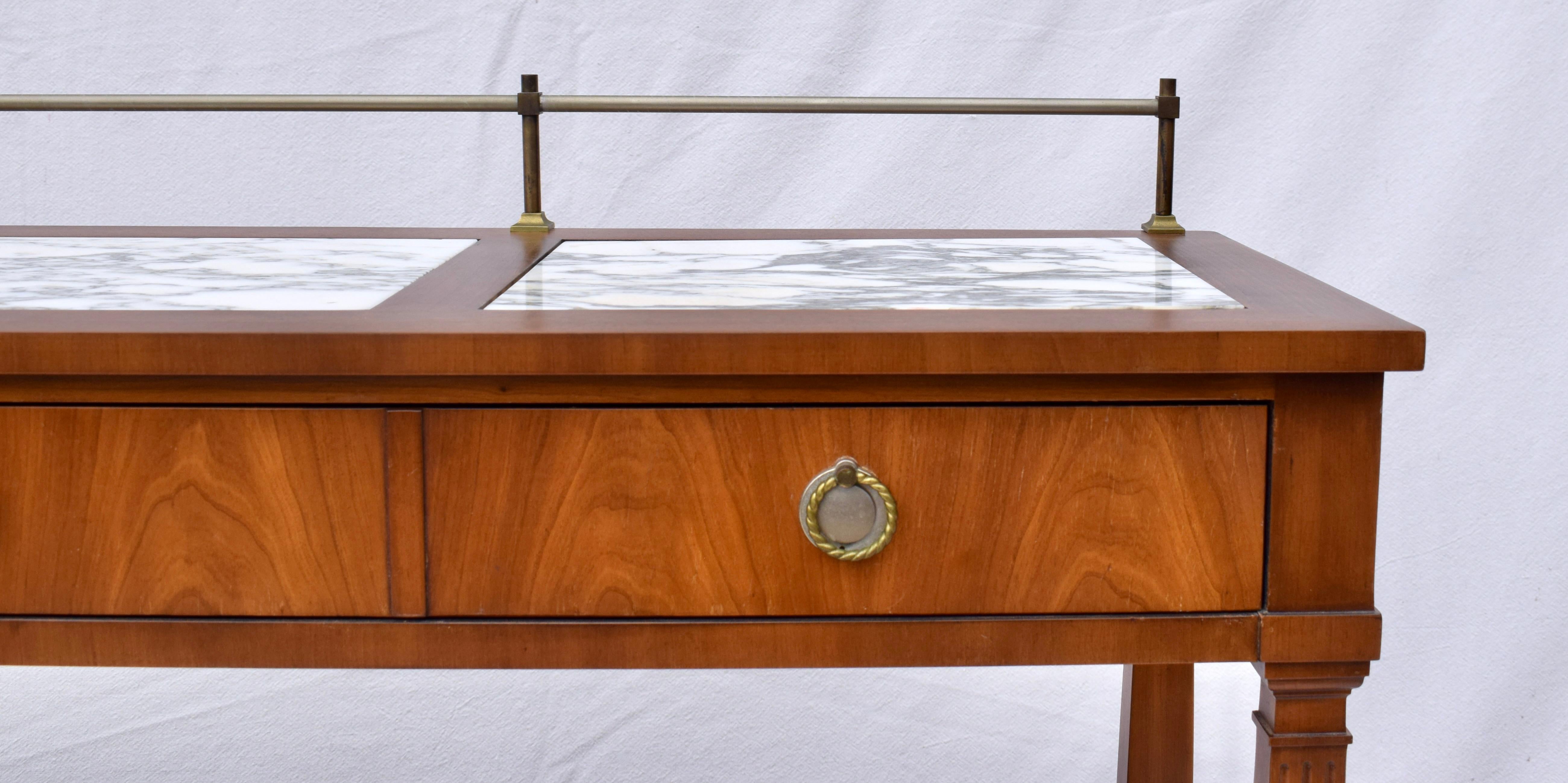 John Widdicomb French Directoire Style Marble Top Console Server For Sale 8