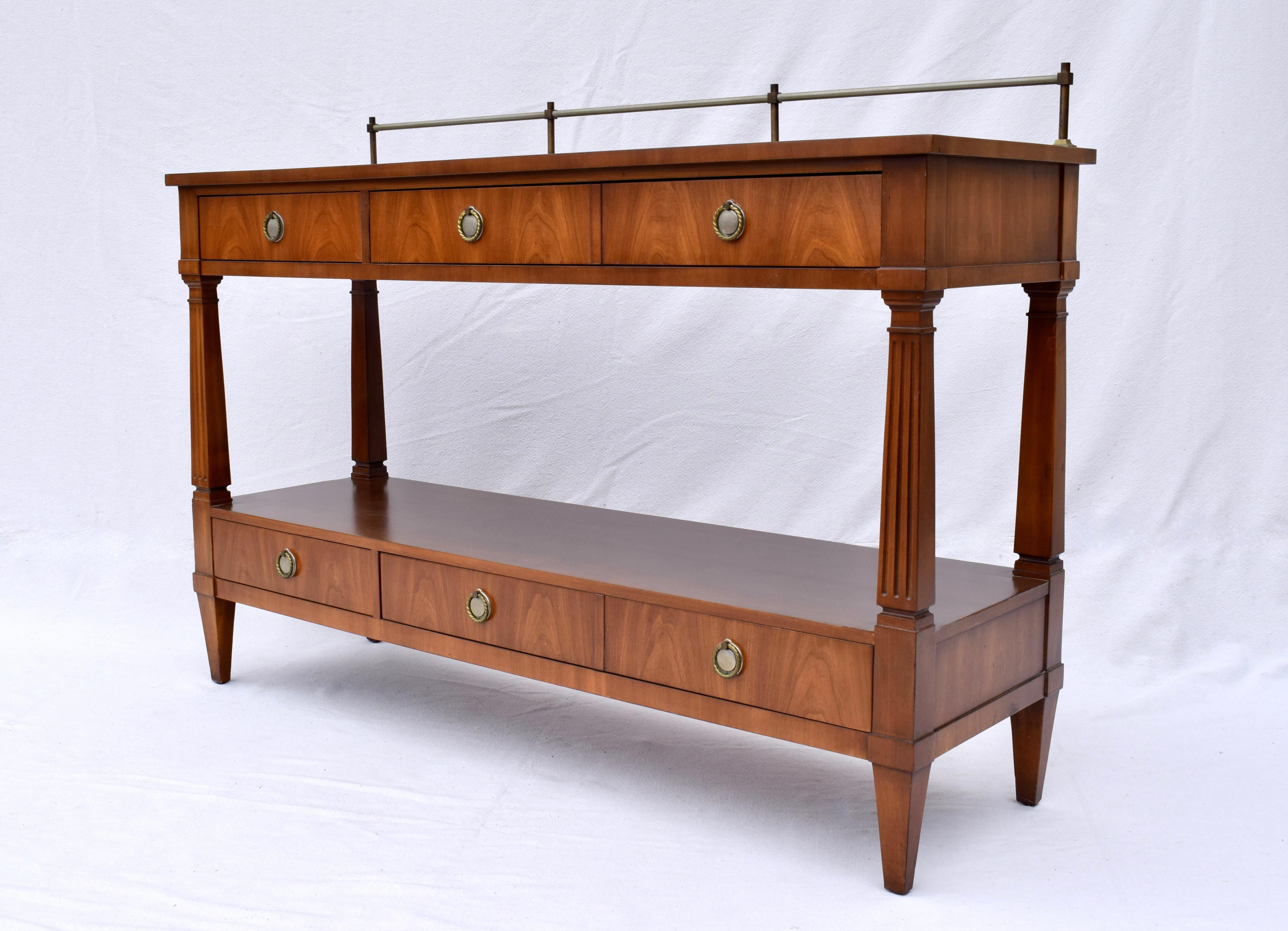 American John Widdicomb French Directoire Style Marble Top Console Server For Sale