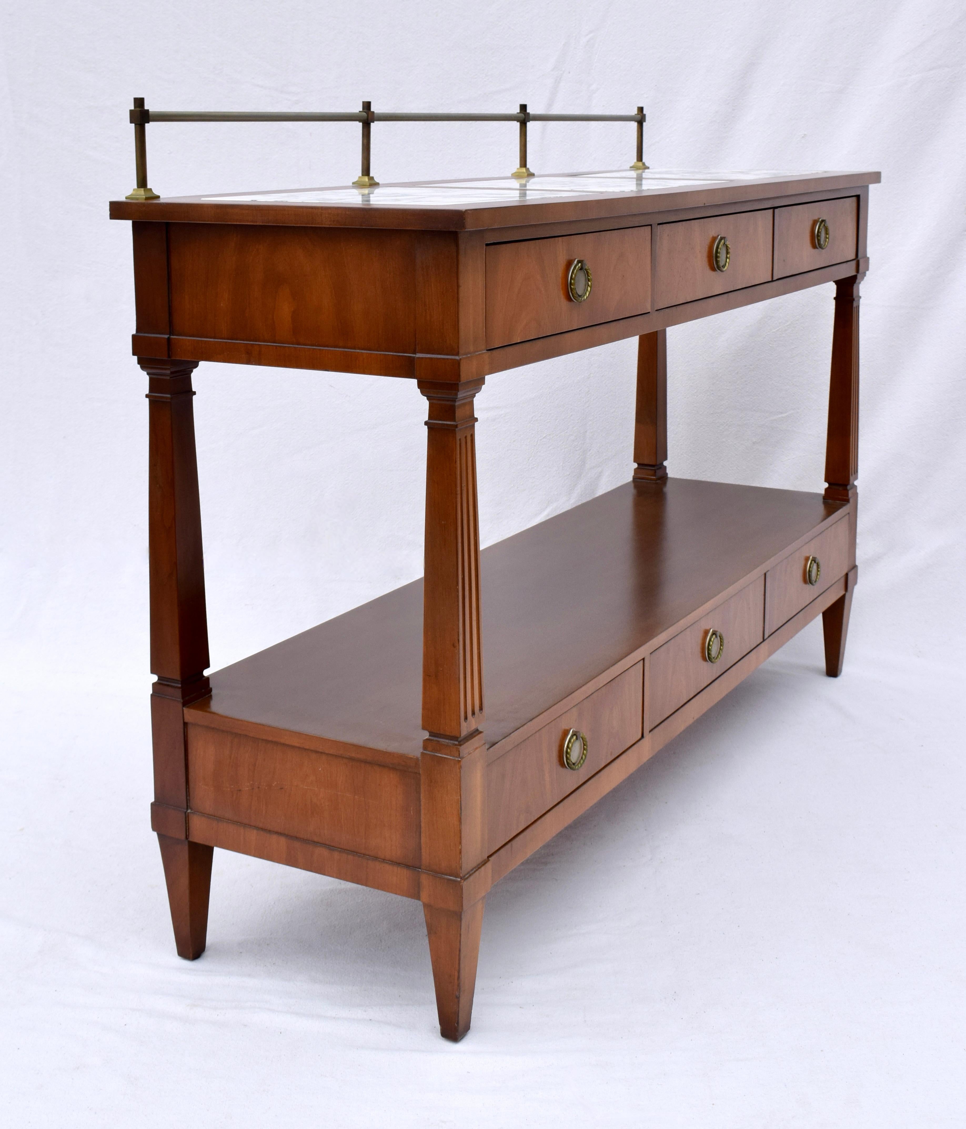 John Widdicomb French Directoire Style Marble Top Console Server For Sale 1