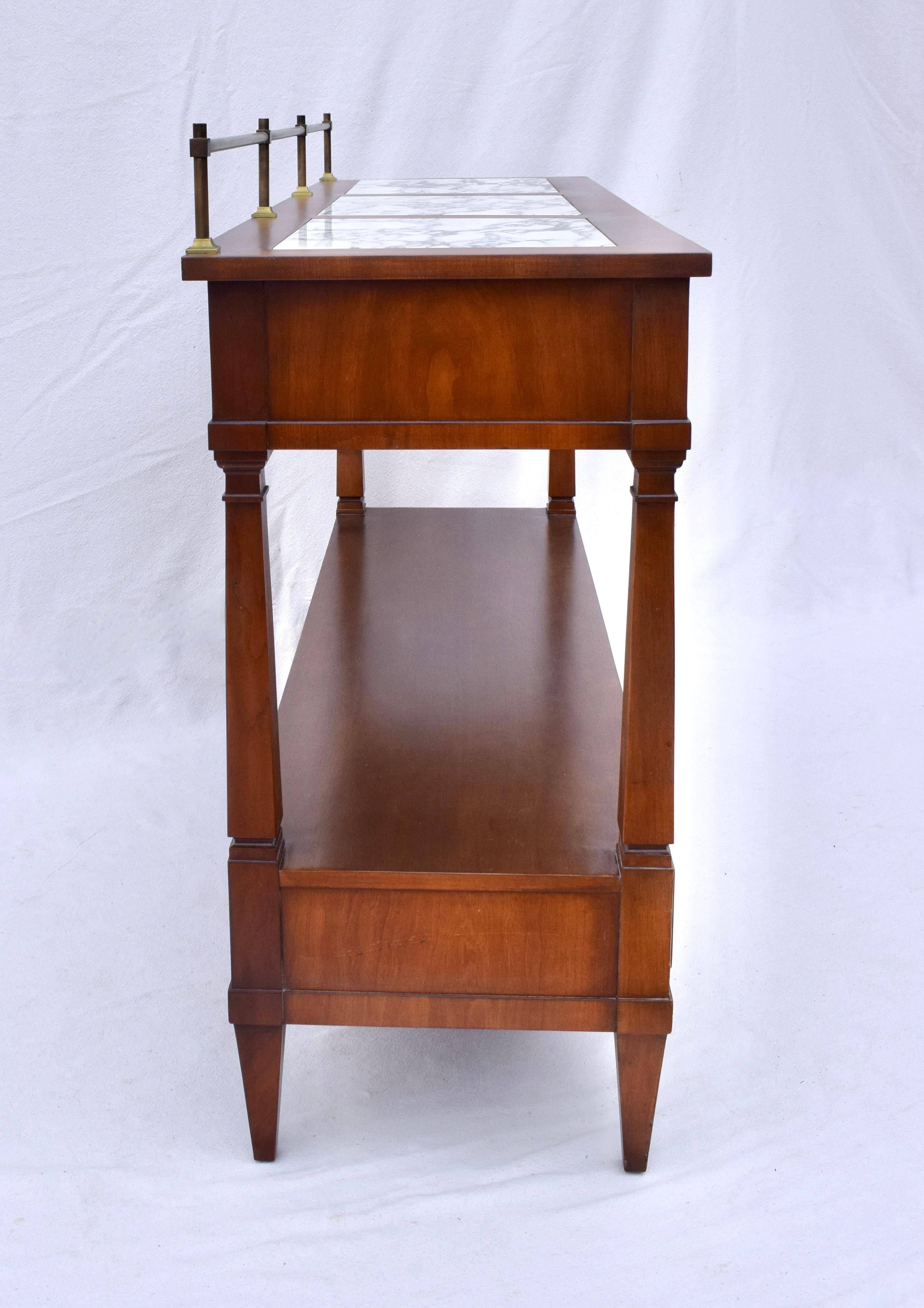John Widdicomb French Directoire Style Marble Top Console Server For Sale 3