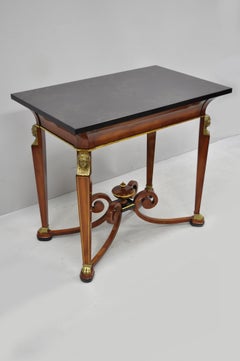 John Widdicomb French Empire Figural Bronze-Mounted Occasional Lamp Table