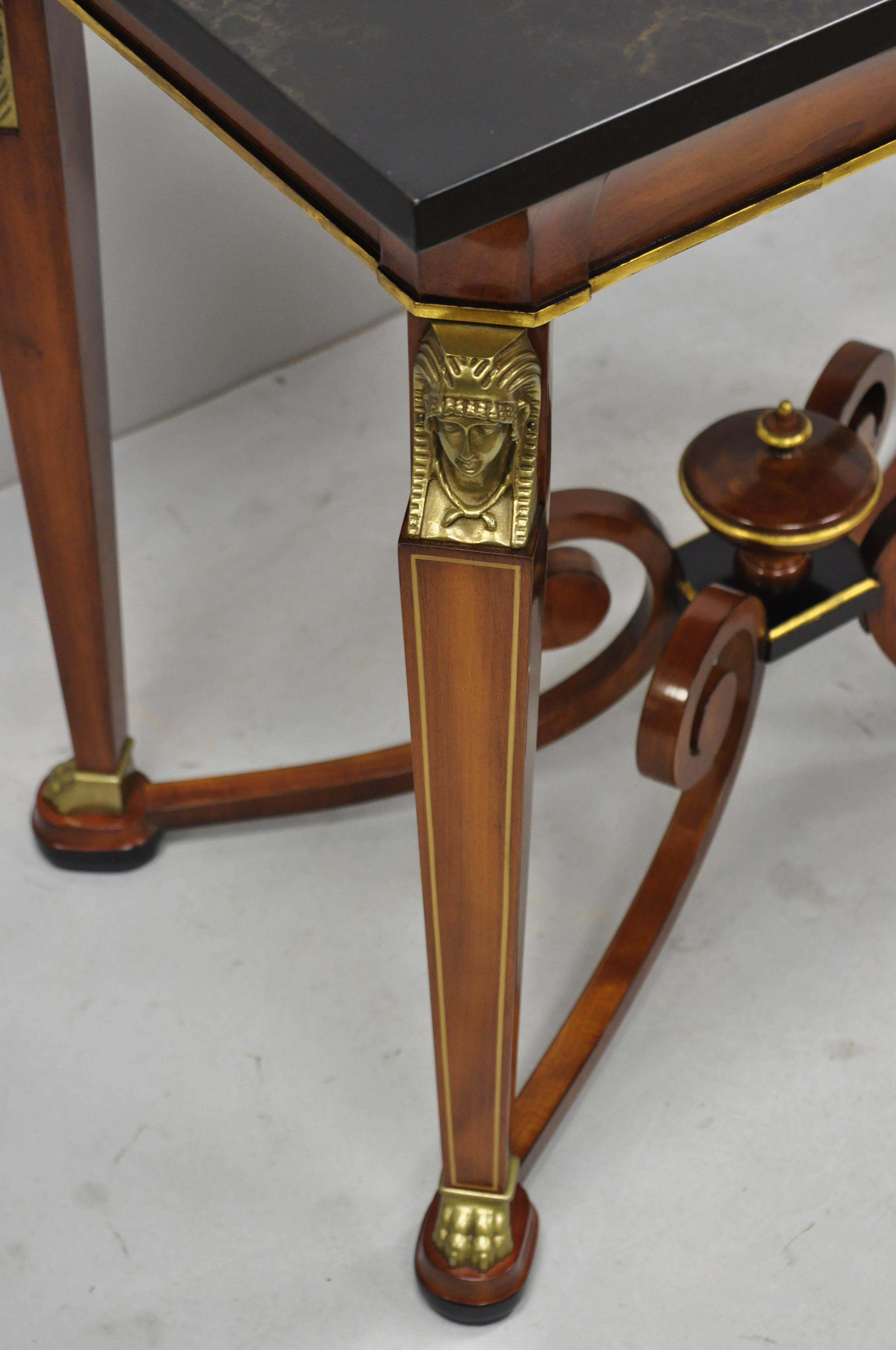 American John Widdicomb French Empire Figural Bronze-Mounted Occasional Lamp Table