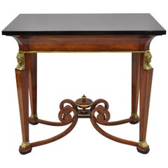 John Widdicomb French Empire Figural Bronze-Mounted Occasional Lamp Table