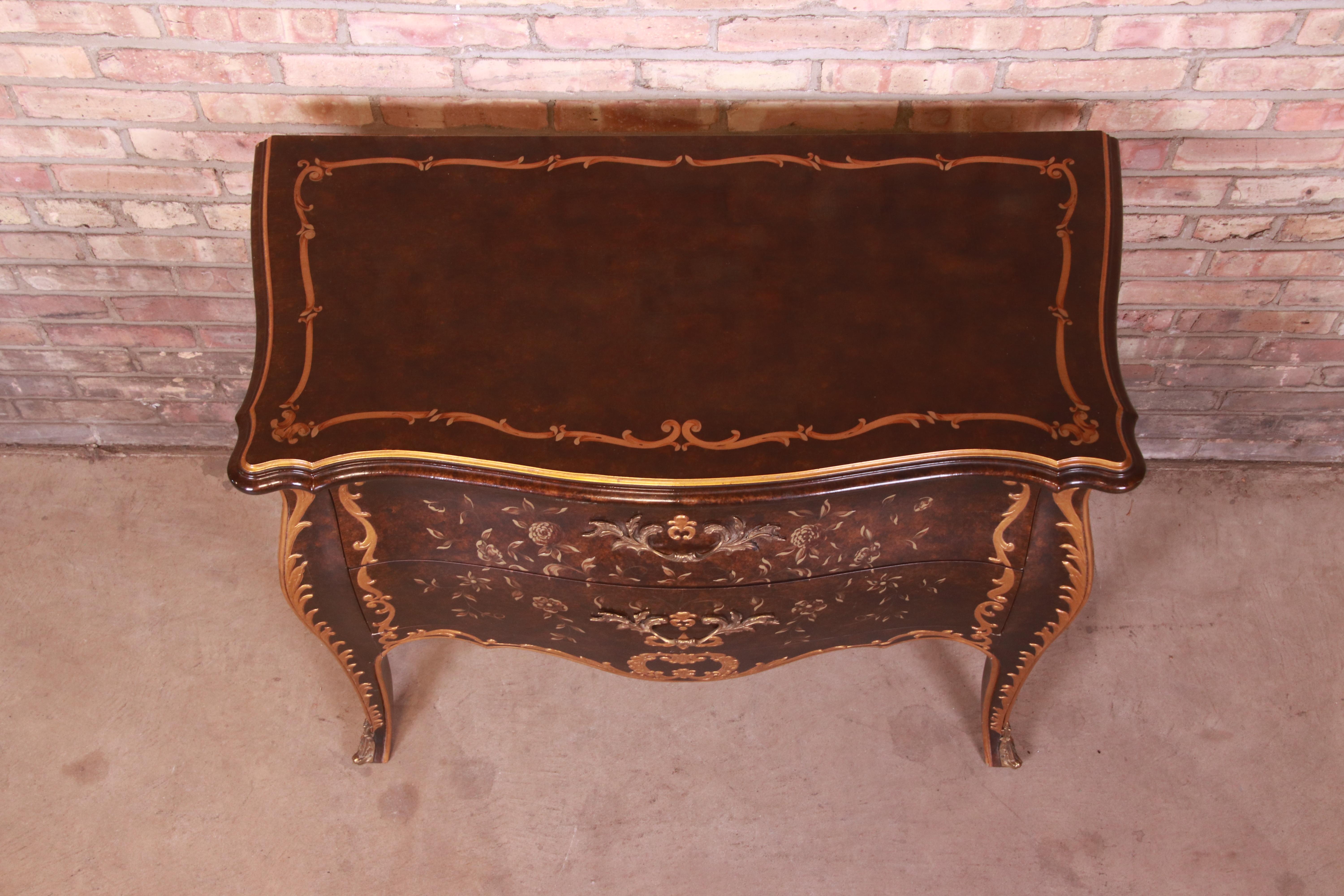 John Widdicomb French Louis XV Faux Tortoise Shell and Giltwood Bombay Chest 8