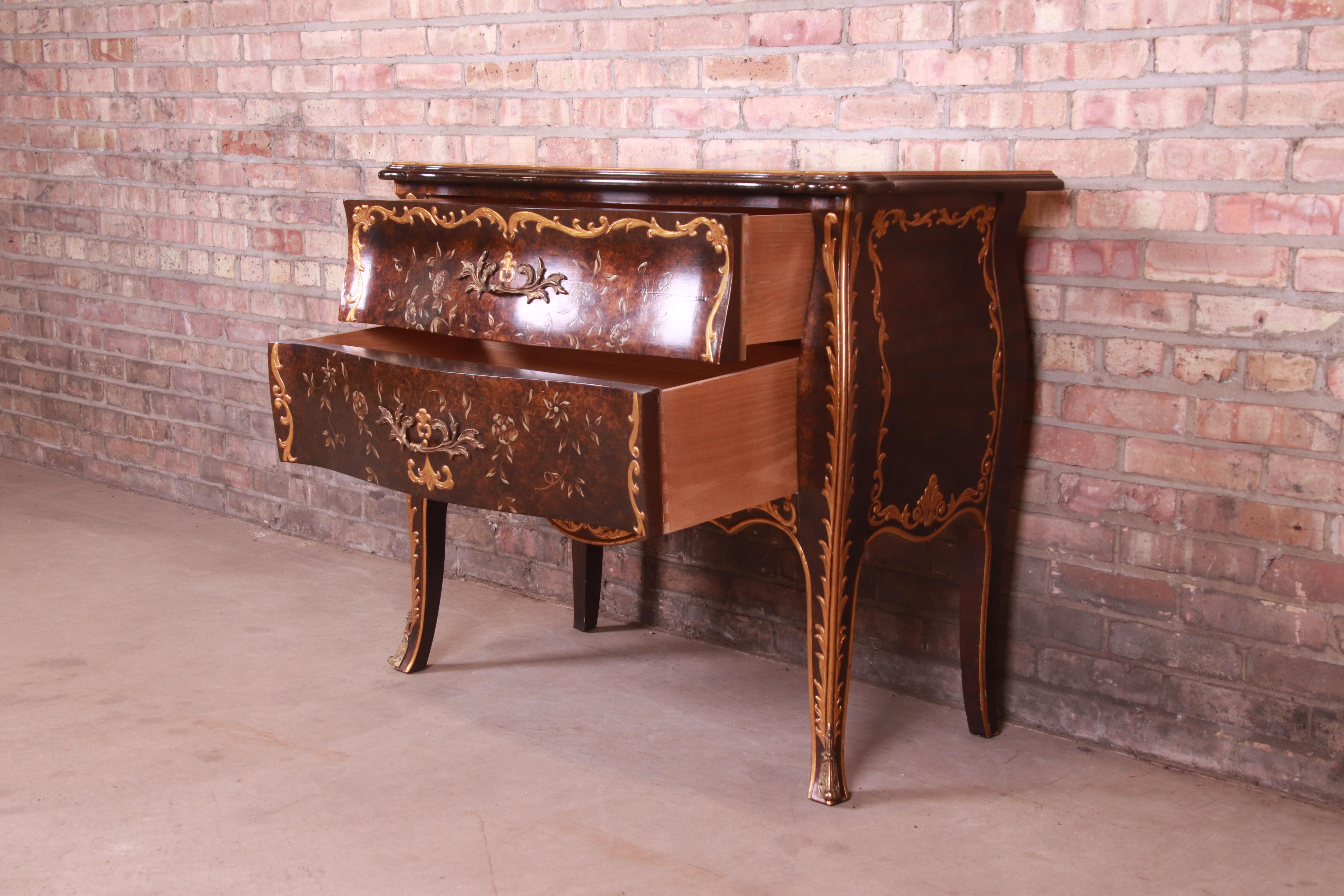 John Widdicomb French Louis XV Faux Tortoise Shell and Giltwood Bombay Chest 4