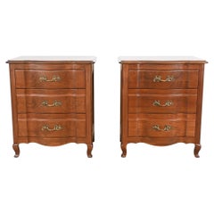 John Widdicomb French Provincial Cherry Nightstands, a Pair
