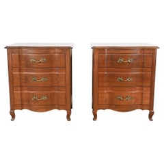 Vintage John Widdicomb French Provincial Cherry Nightstands, a Pair