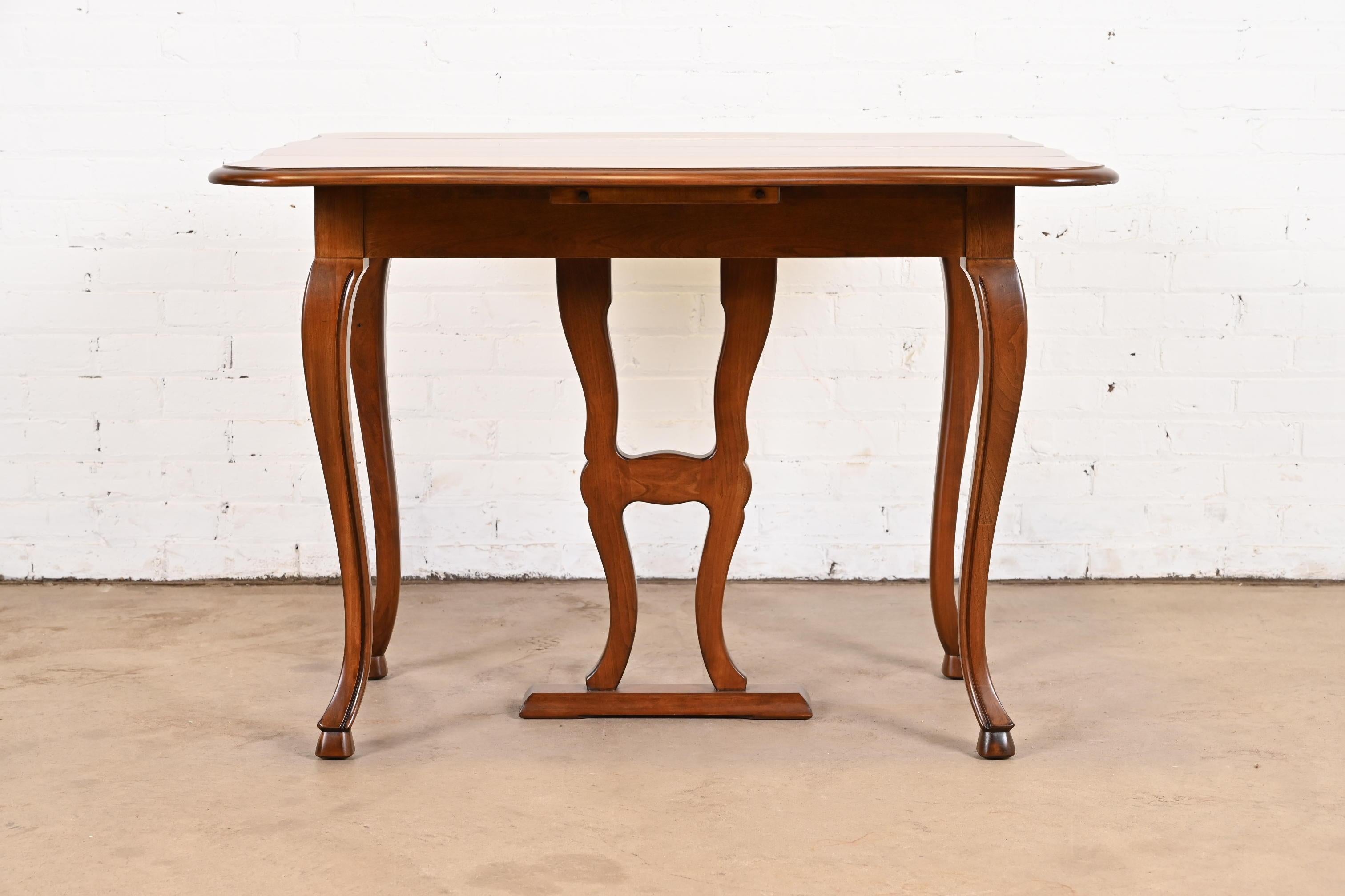 John Widdicomb French Provincial Cherry Wood Dining Table, Newly Refinished For Sale 8
