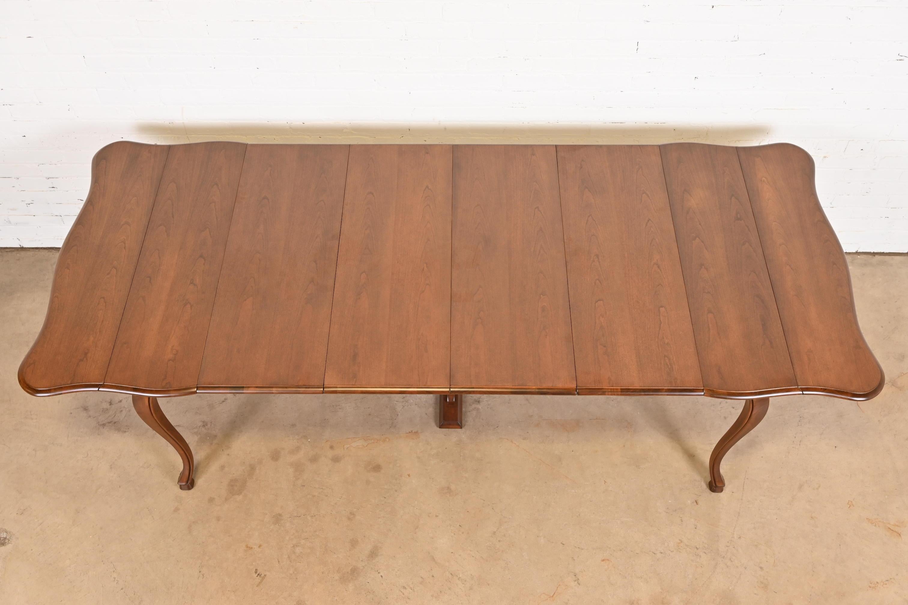 American John Widdicomb French Provincial Cherry Wood Dining Table, Newly Refinished For Sale