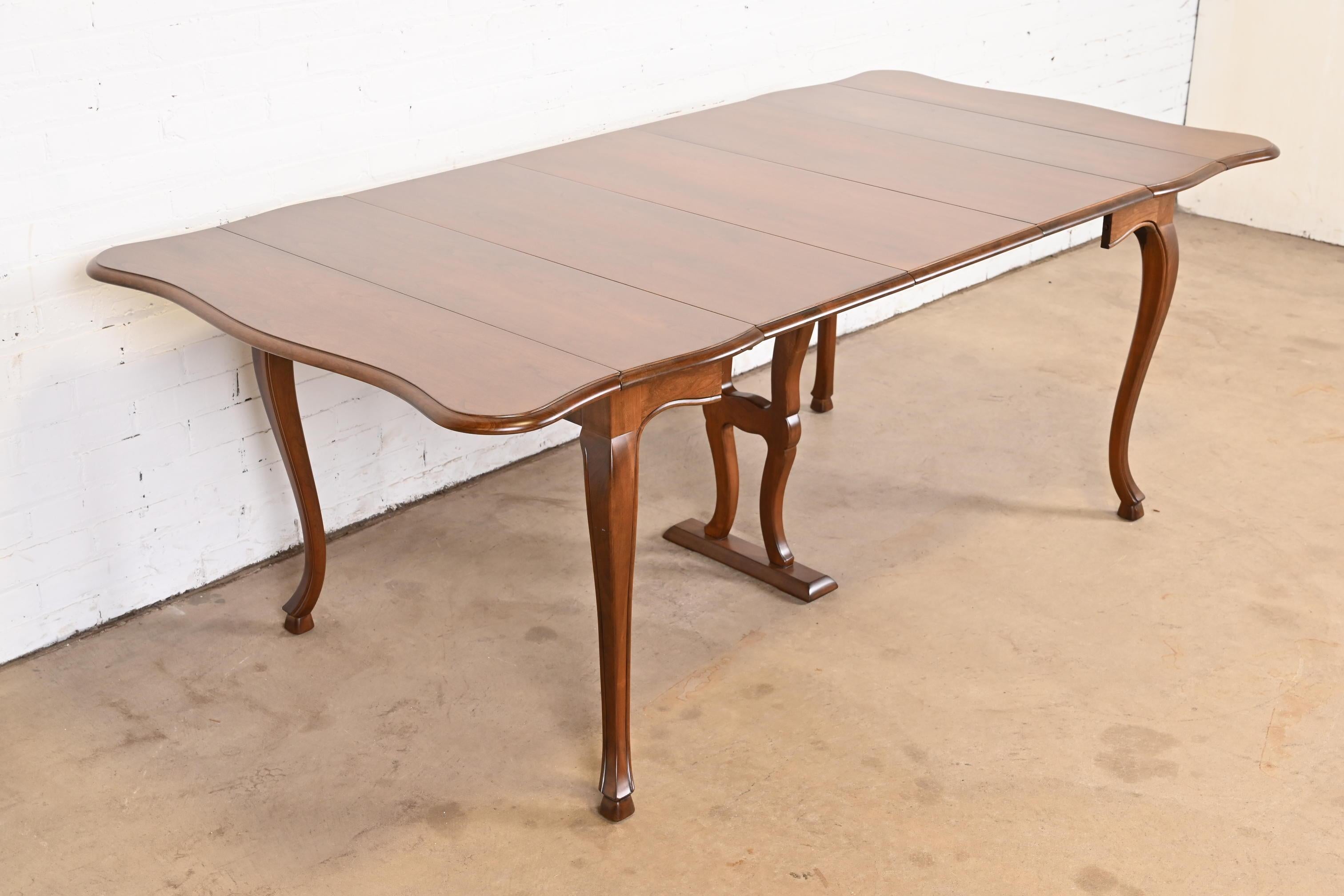 Mid-20th Century John Widdicomb French Provincial Cherry Wood Dining Table, Newly Refinished For Sale