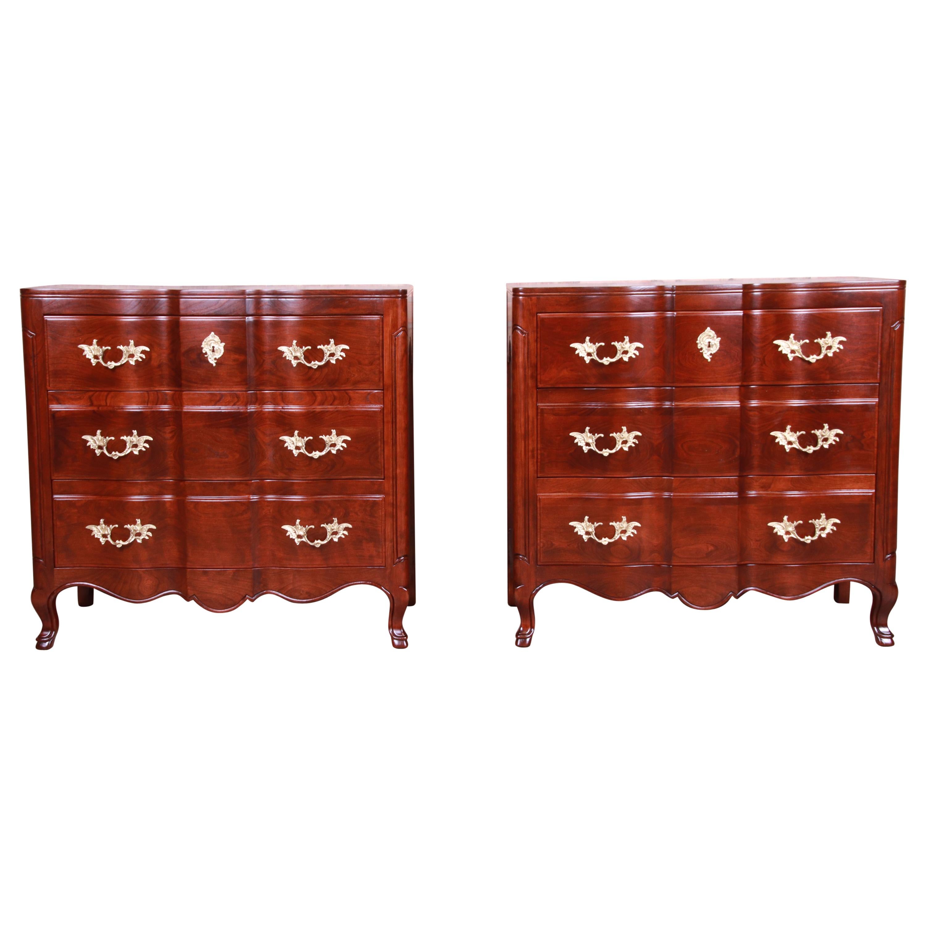 John Widdicomb French Provincial Louis XV Bedside Chests, Newly Refinished