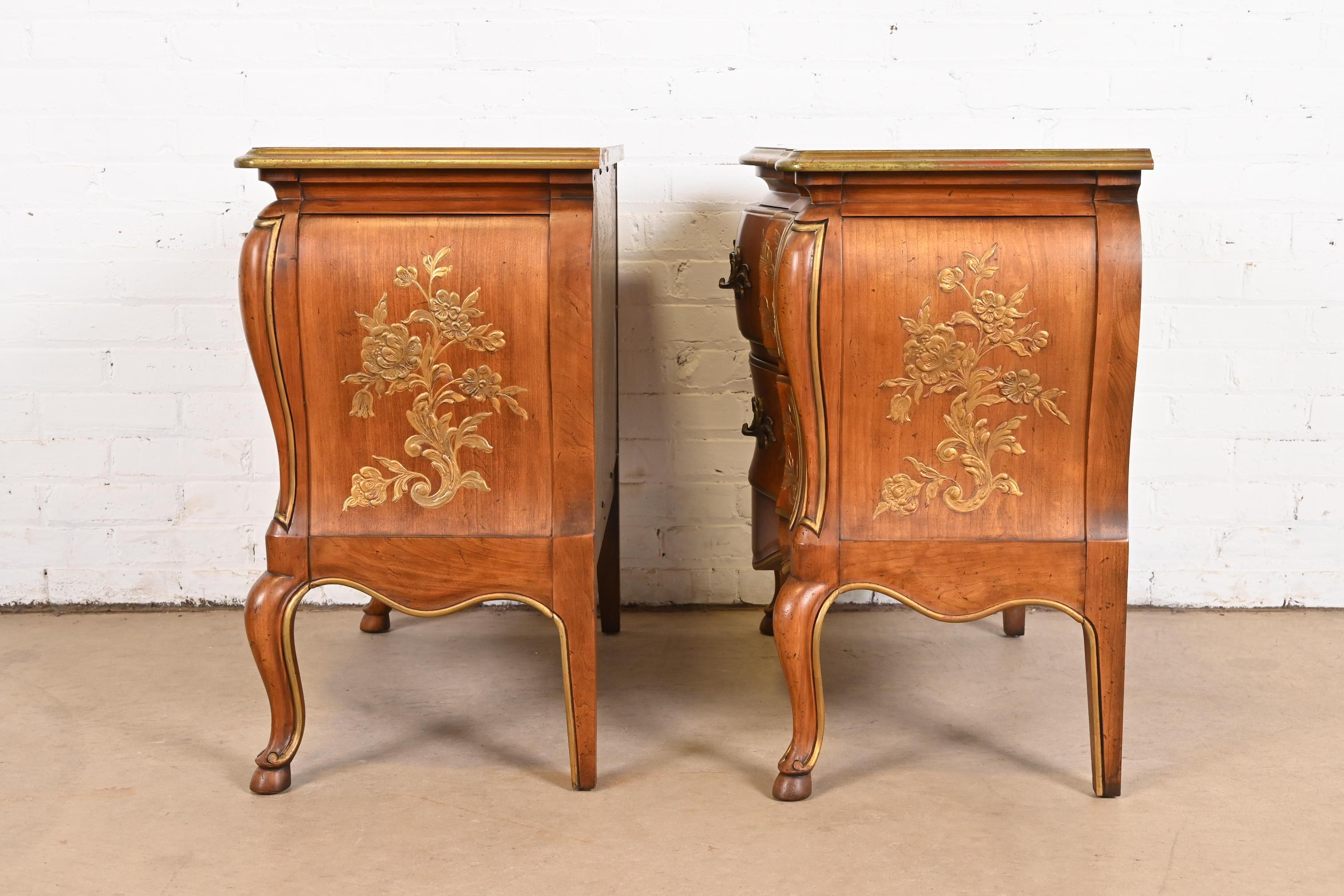 John Widdicomb French Provincial Louis XV Bombay Form Cherry Wood Nightstands For Sale 5