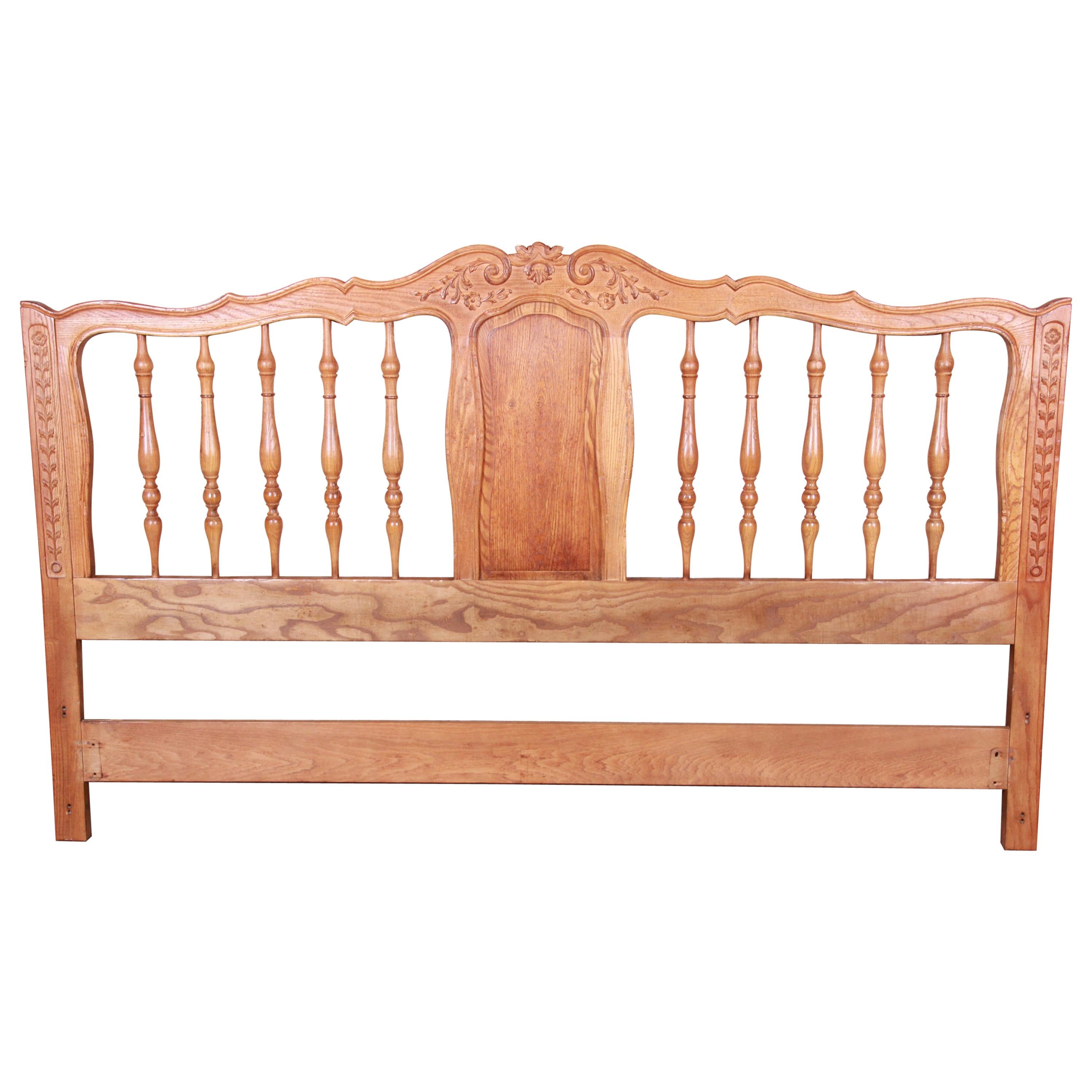 John Widdicomb French Provincial Louis XV Carved Oak King Size Headboard