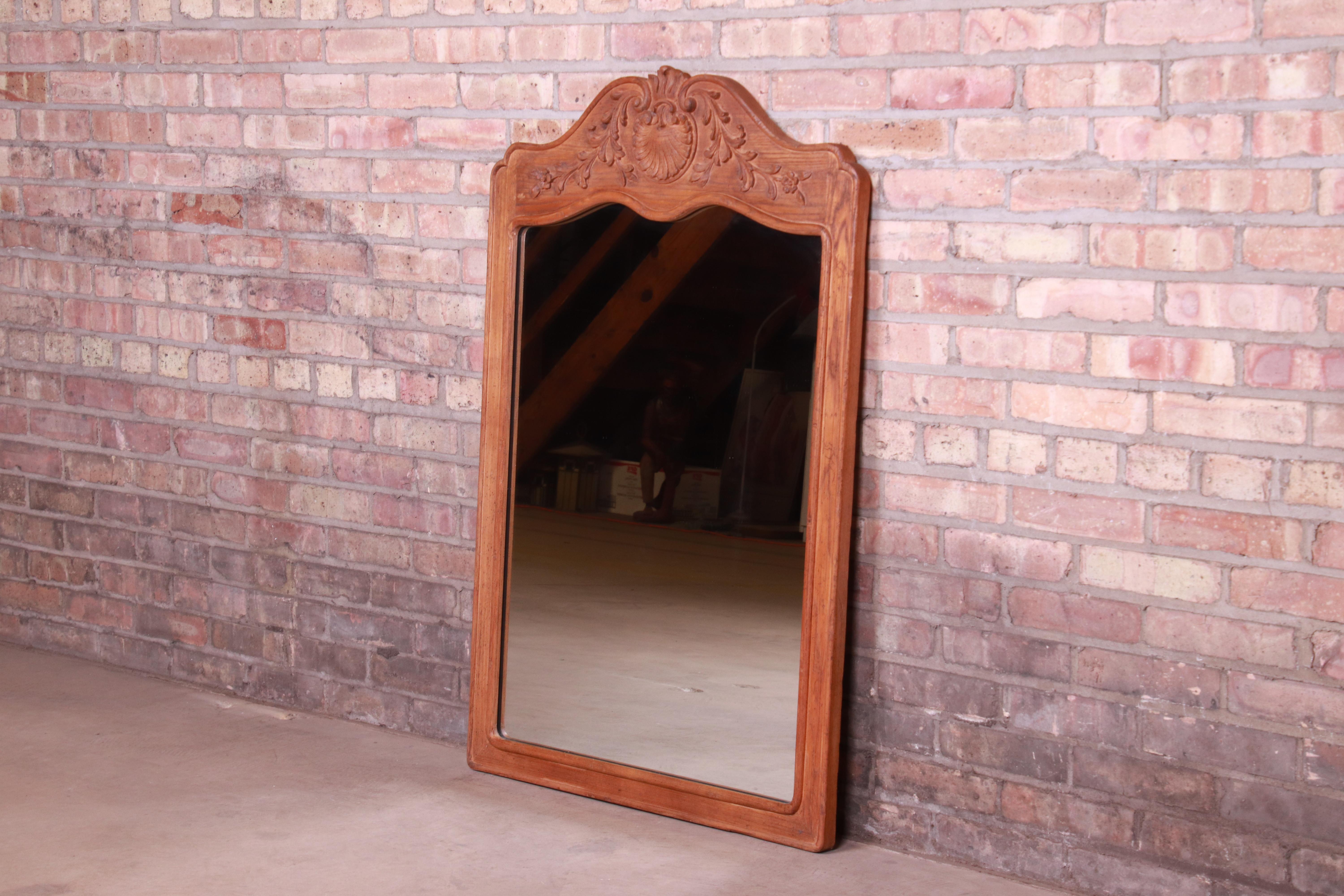 John Widdicomb French Provincial Louis XV Carved Oak Wall Mirror In Good Condition In South Bend, IN