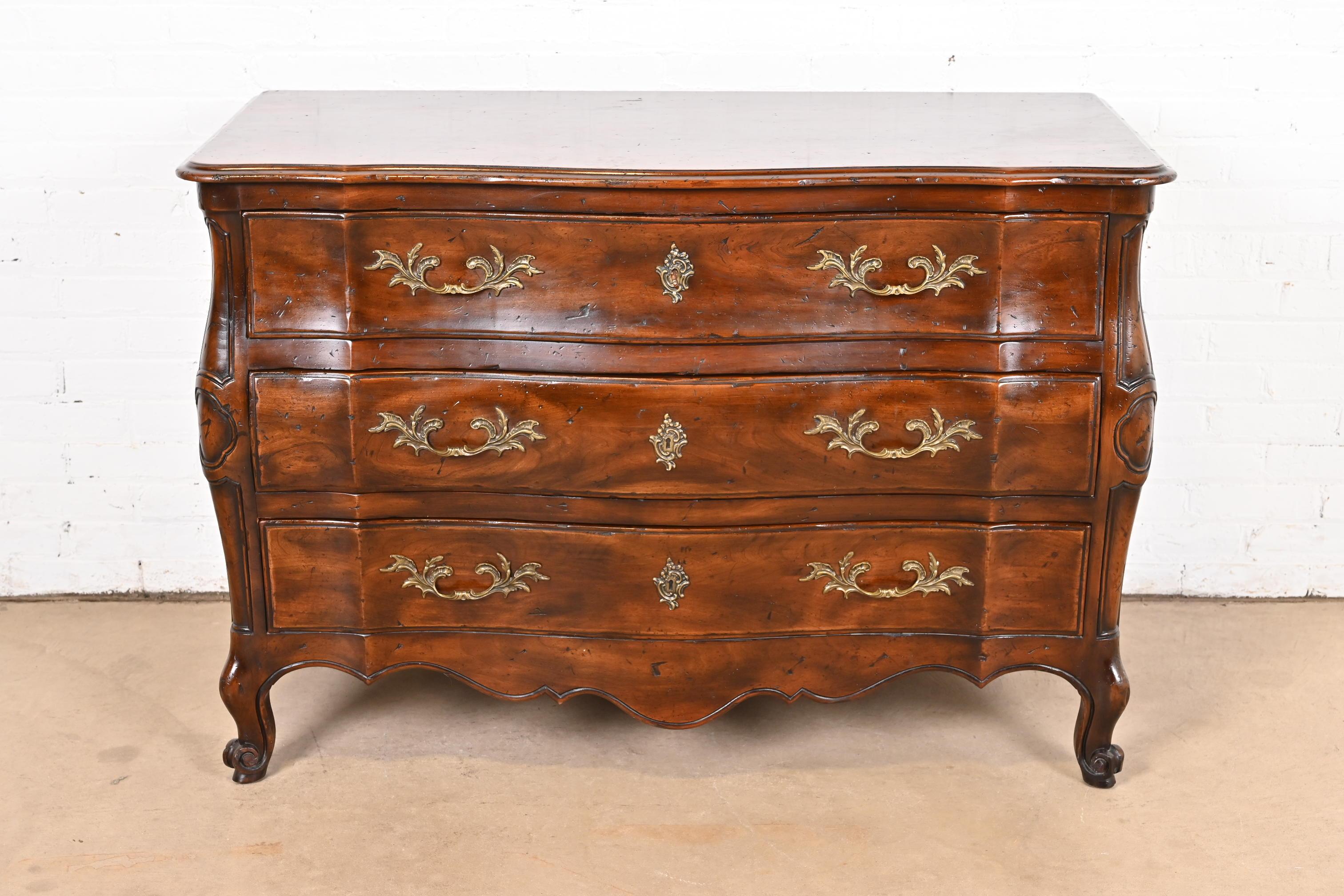 American John Widdicomb French Provincial Louis XV Carved Walnut Chest of Drawers