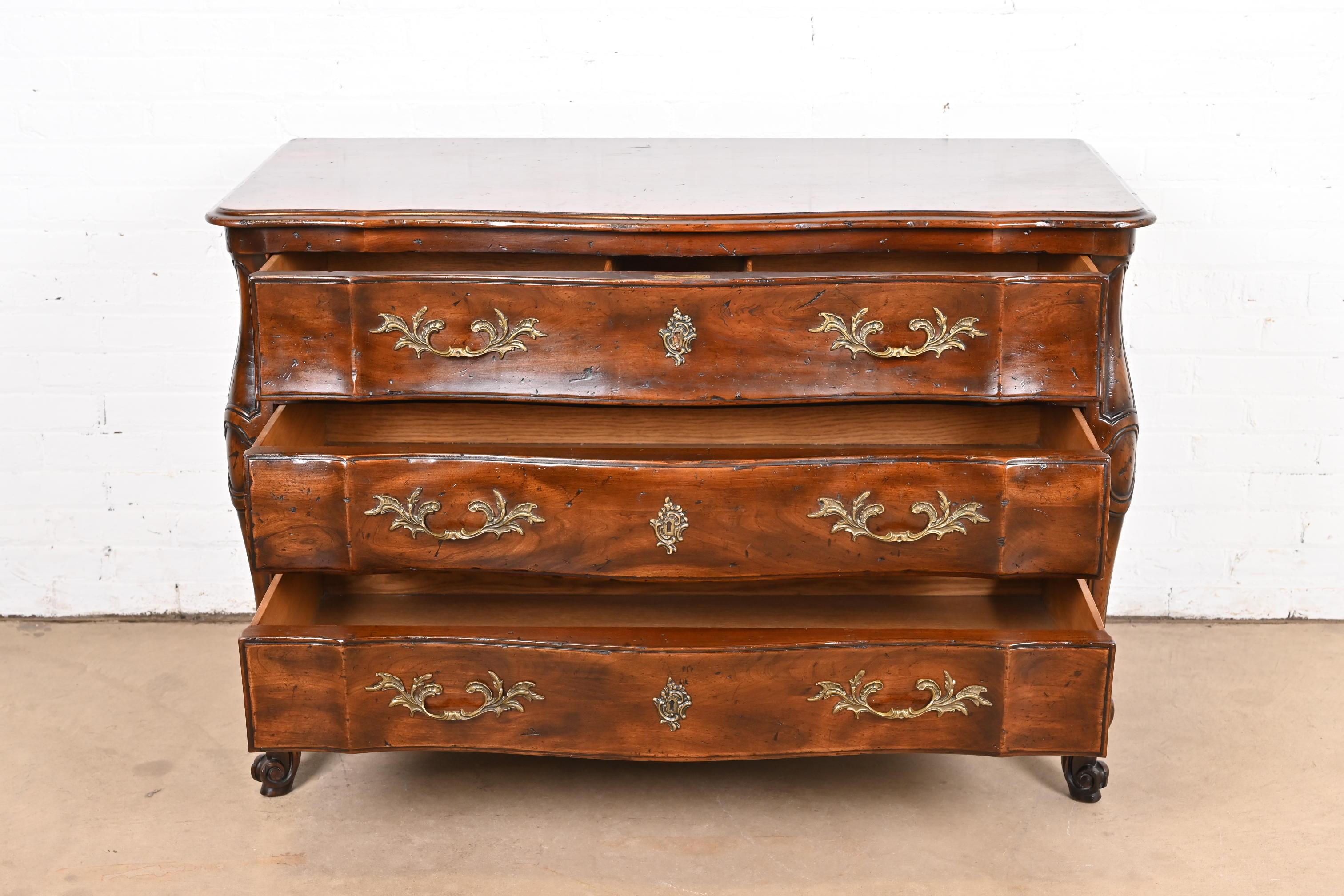 John Widdicomb French Provincial Louis XV Carved Walnut Chest of Drawers 1