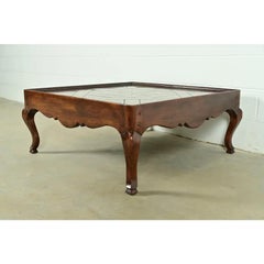 John Widdicomb French Provincial Louis XV Carved Walnut Parquet Top Coffee Table