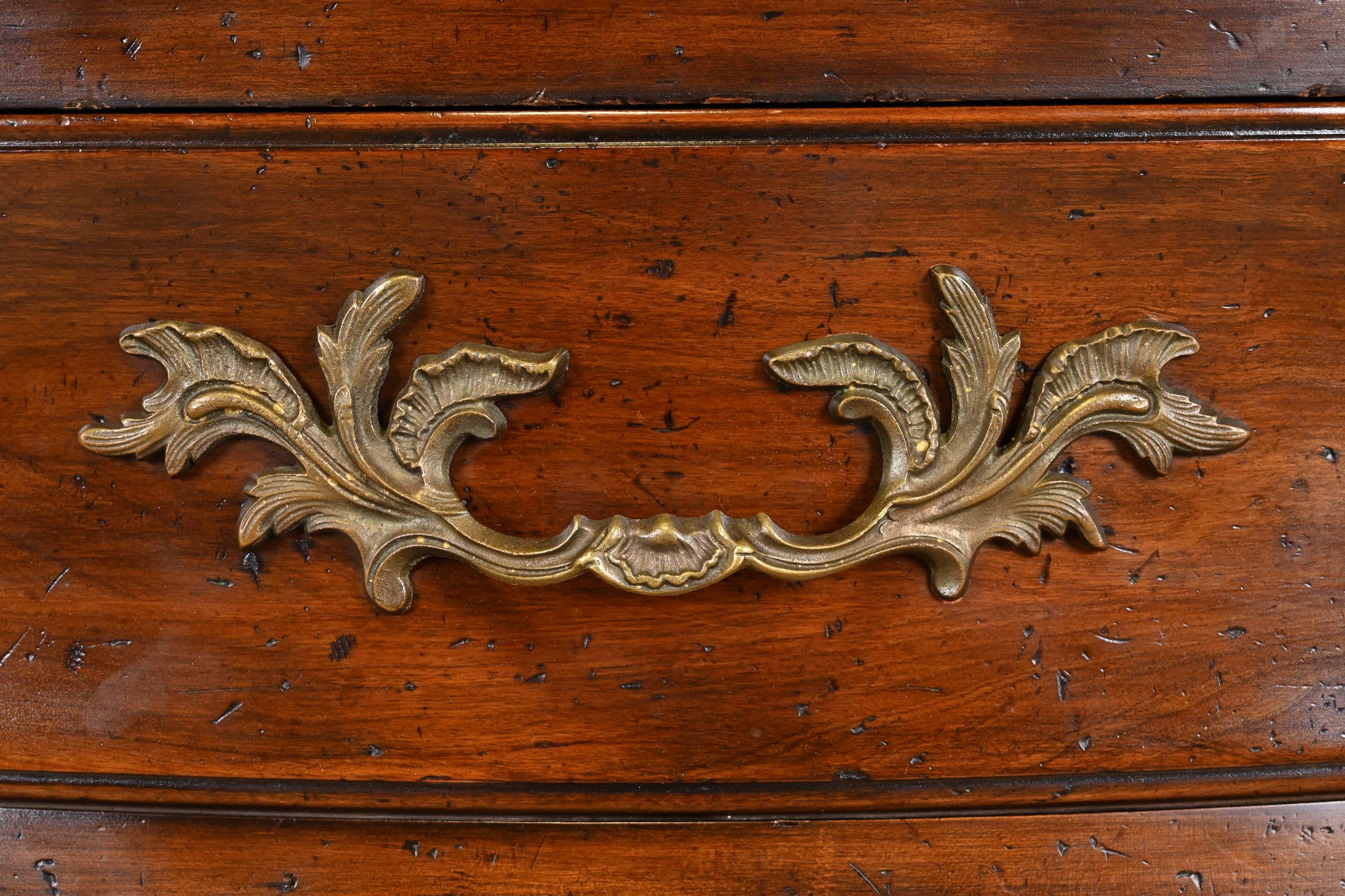 John Widdicomb French Provincial Louis XV Carved Walnut Triple Dresser, 1960s For Sale 8