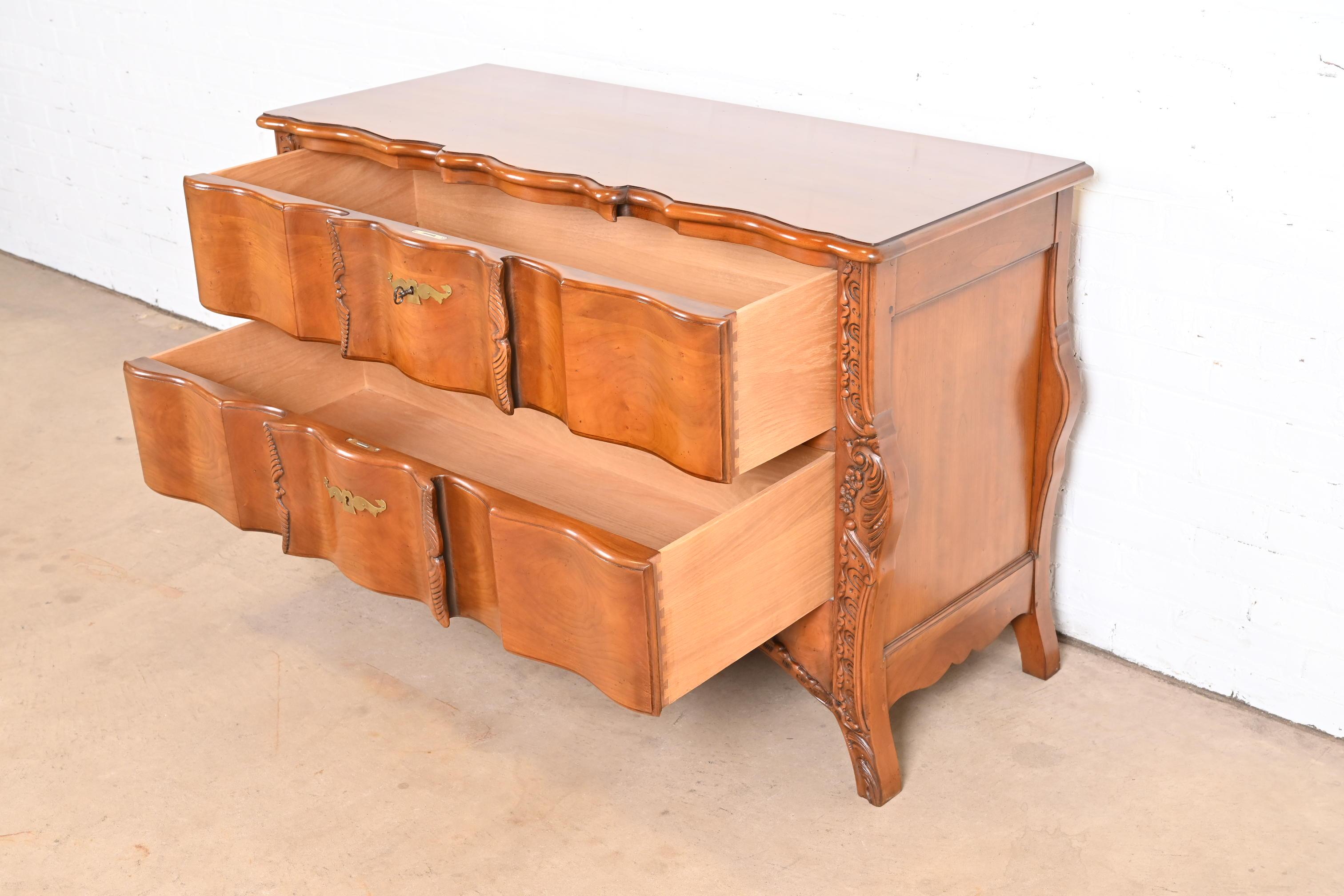 John Widdicomb French Provincial Louis XV Cherry Commode or Chest of Drawers For Sale 5