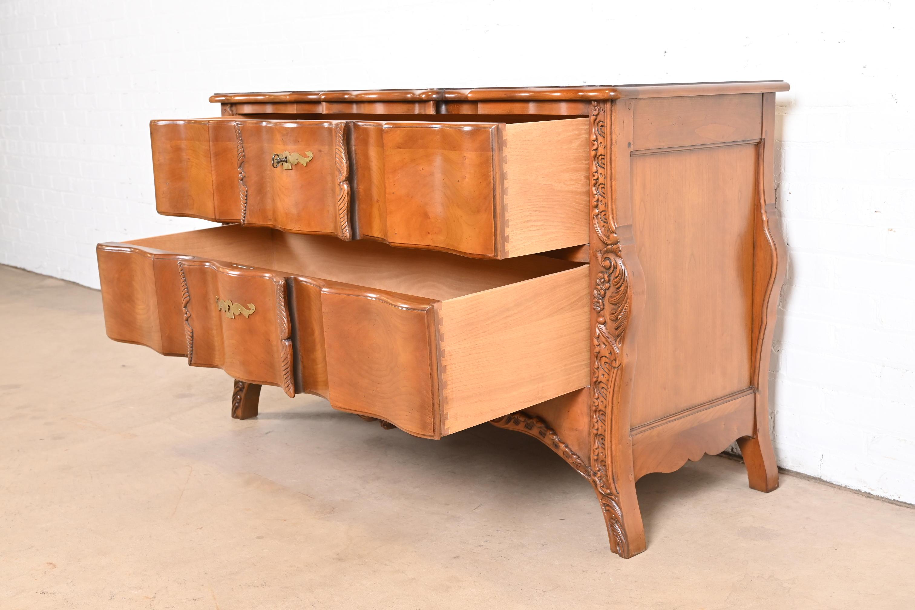 John Widdicomb French Provincial Louis XV Cherry Commode or Chest of Drawers For Sale 6