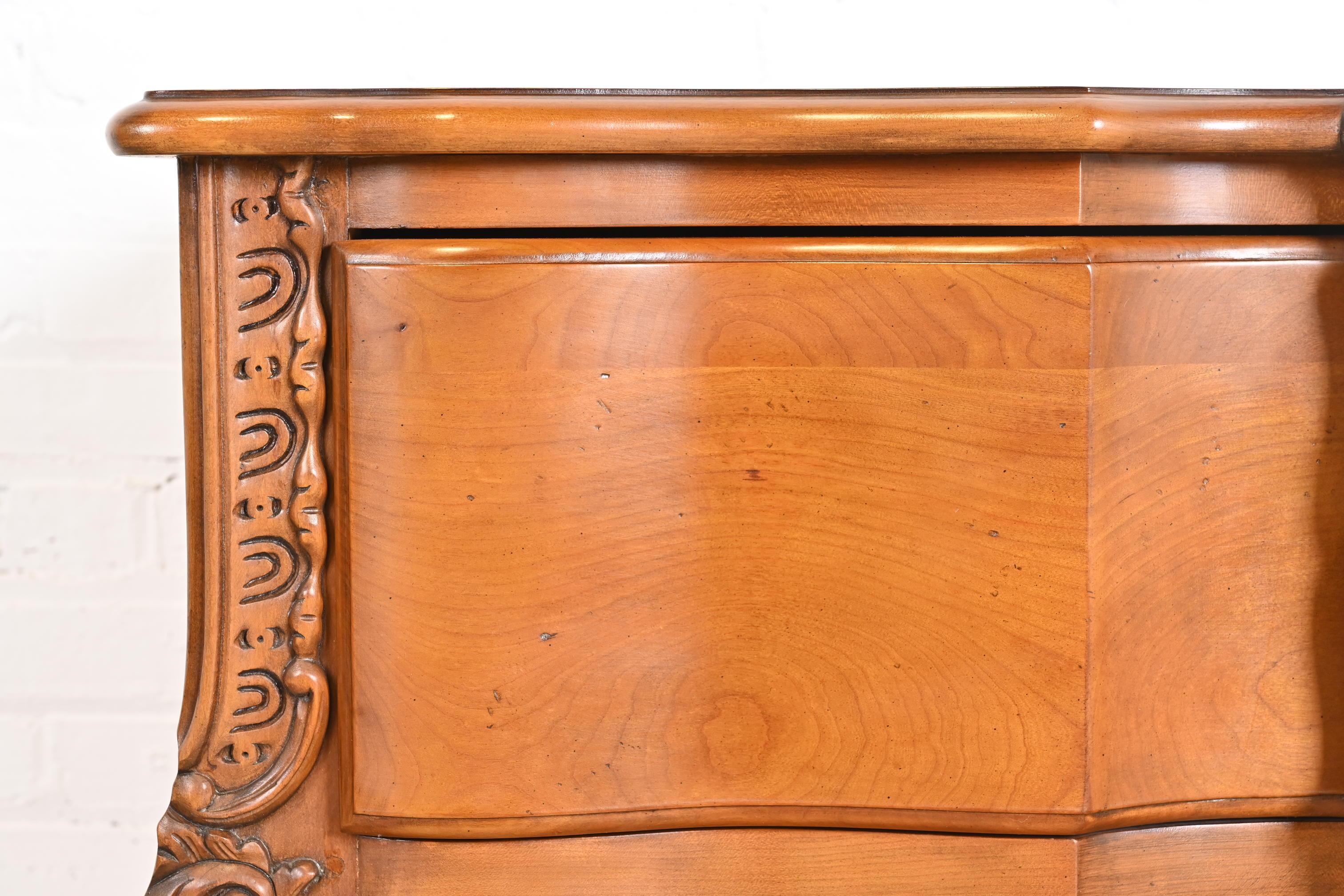 John Widdicomb French Provincial Louis XV Cherry Commode or Chest of Drawers For Sale 1