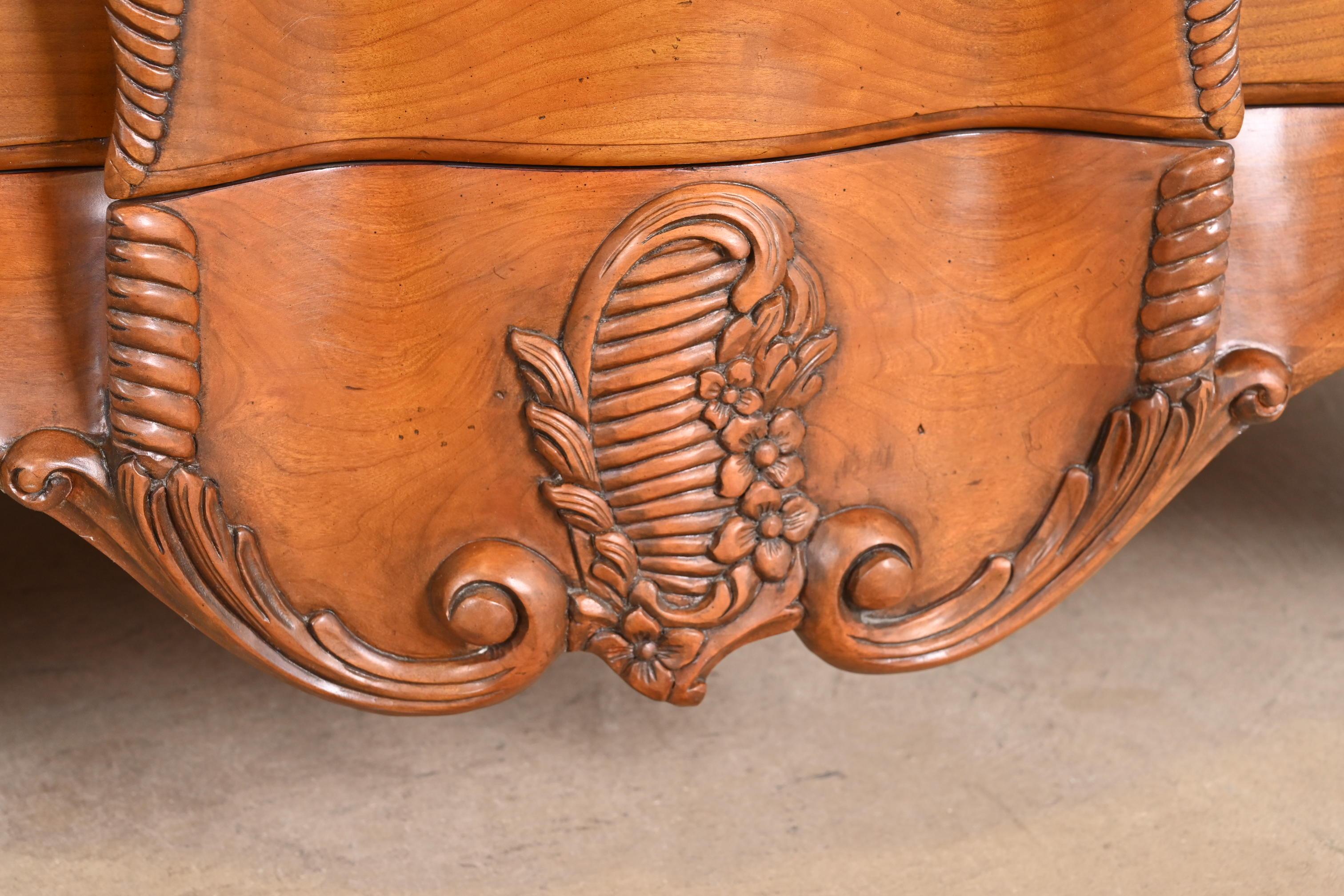 John Widdicomb French Provincial Louis XV Cherry Commode or Chest of Drawers For Sale 3