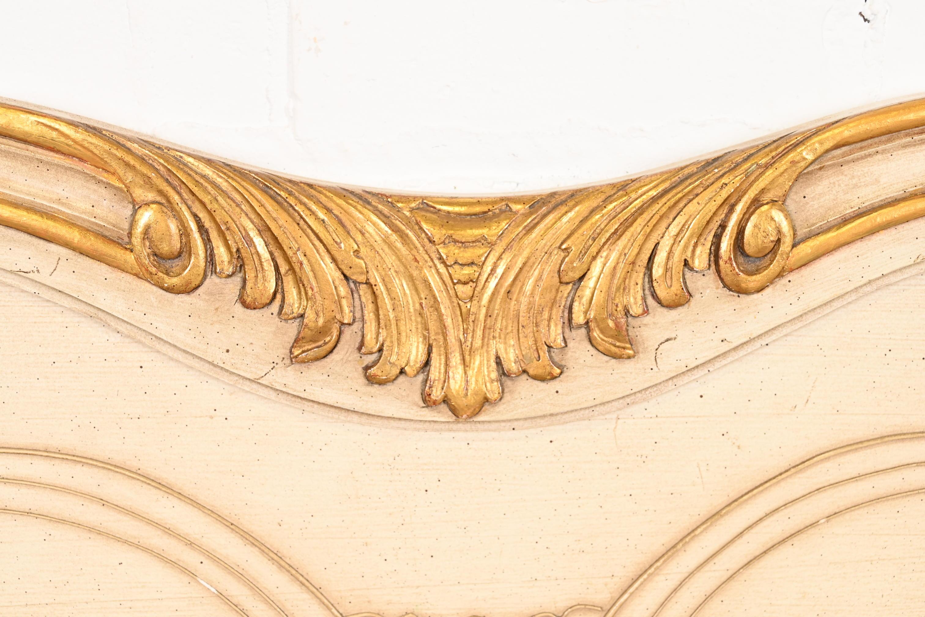 Mid-20th Century John Widdicomb French Provincial Louis XV Cream Lacquered King Size Headboard