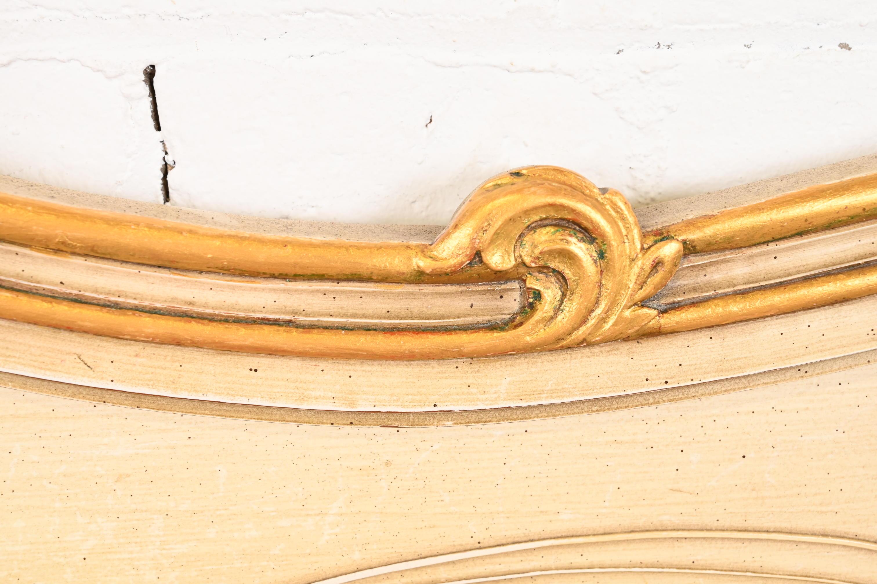 Cherry John Widdicomb French Provincial Louis XV Cream Lacquered King Size Headboard