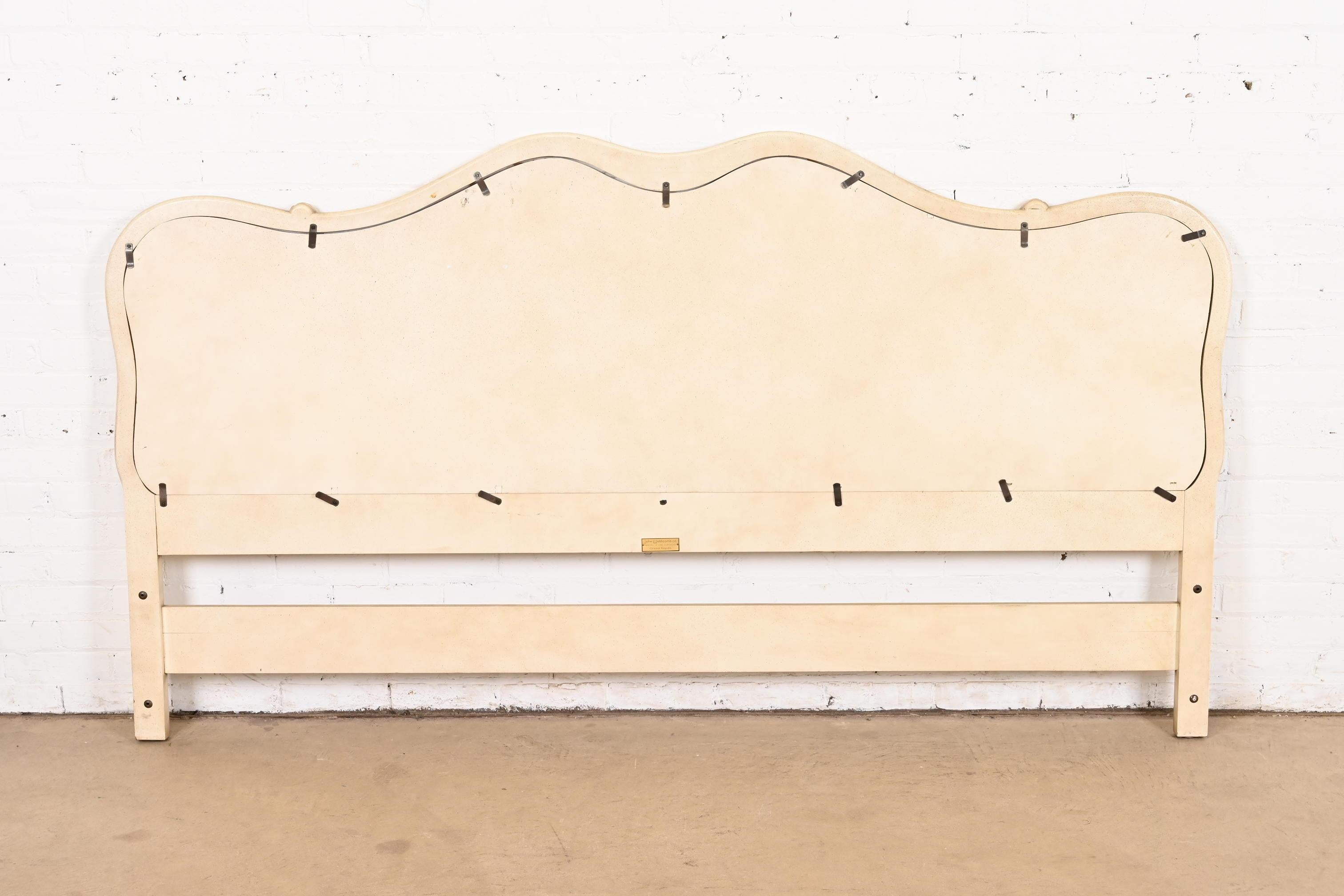 John Widdicomb French Provincial Louis XV Cream Lacquered King Size Headboard 3