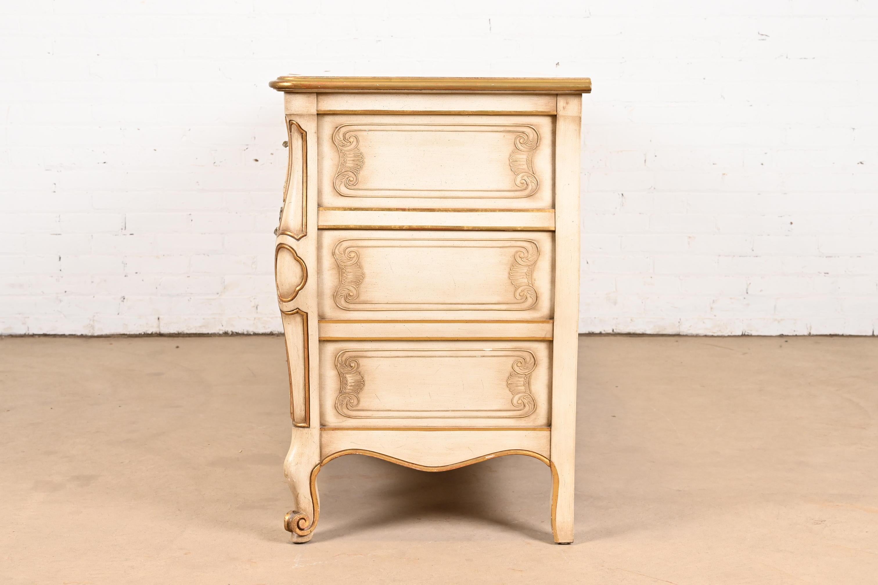 John Widdicomb French Provincial Louis XV Cream Lacquered Parcel Gilt Dresser 13