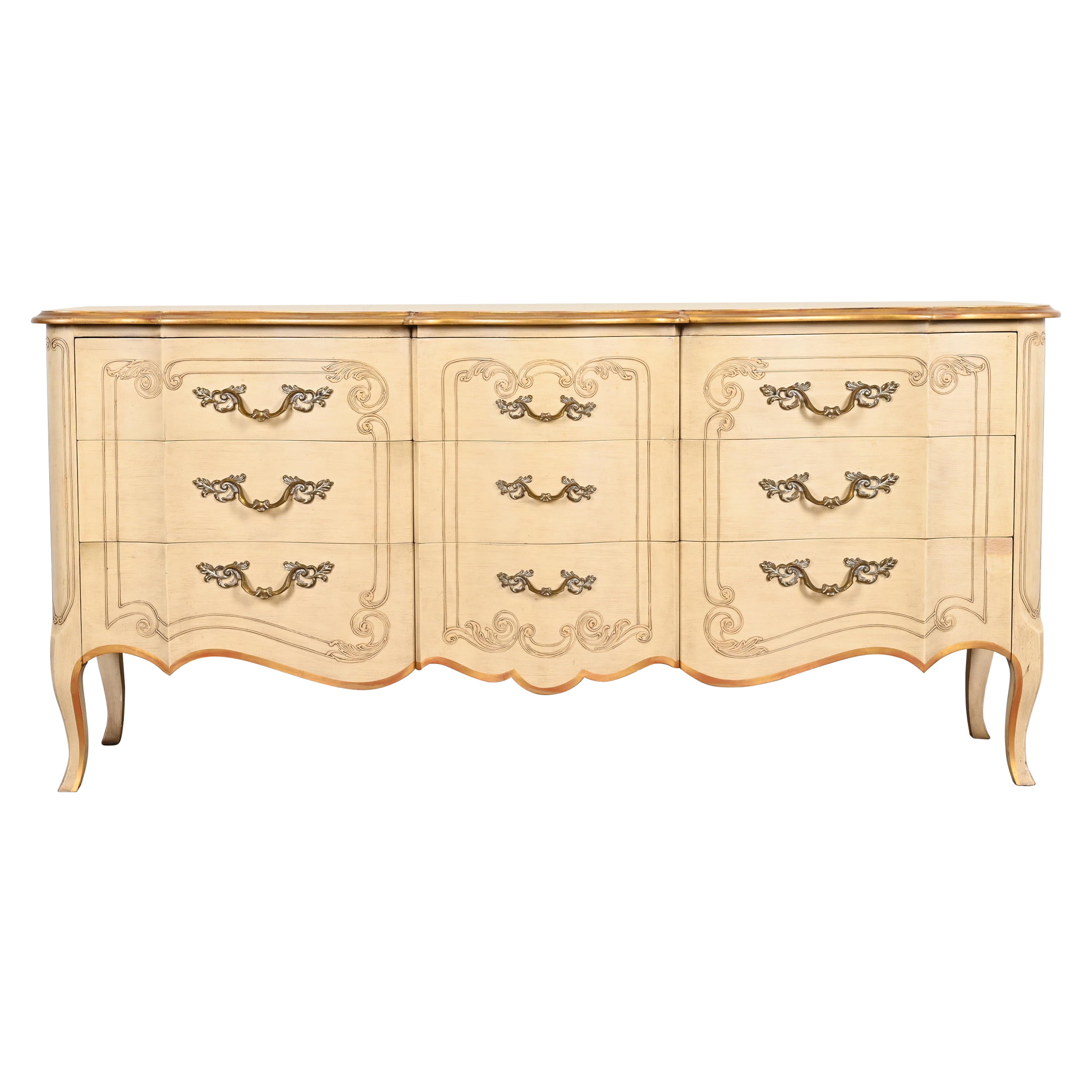 Commode ou crédence provinciale française Louis XV de John Widdicomb, vers les années 1950