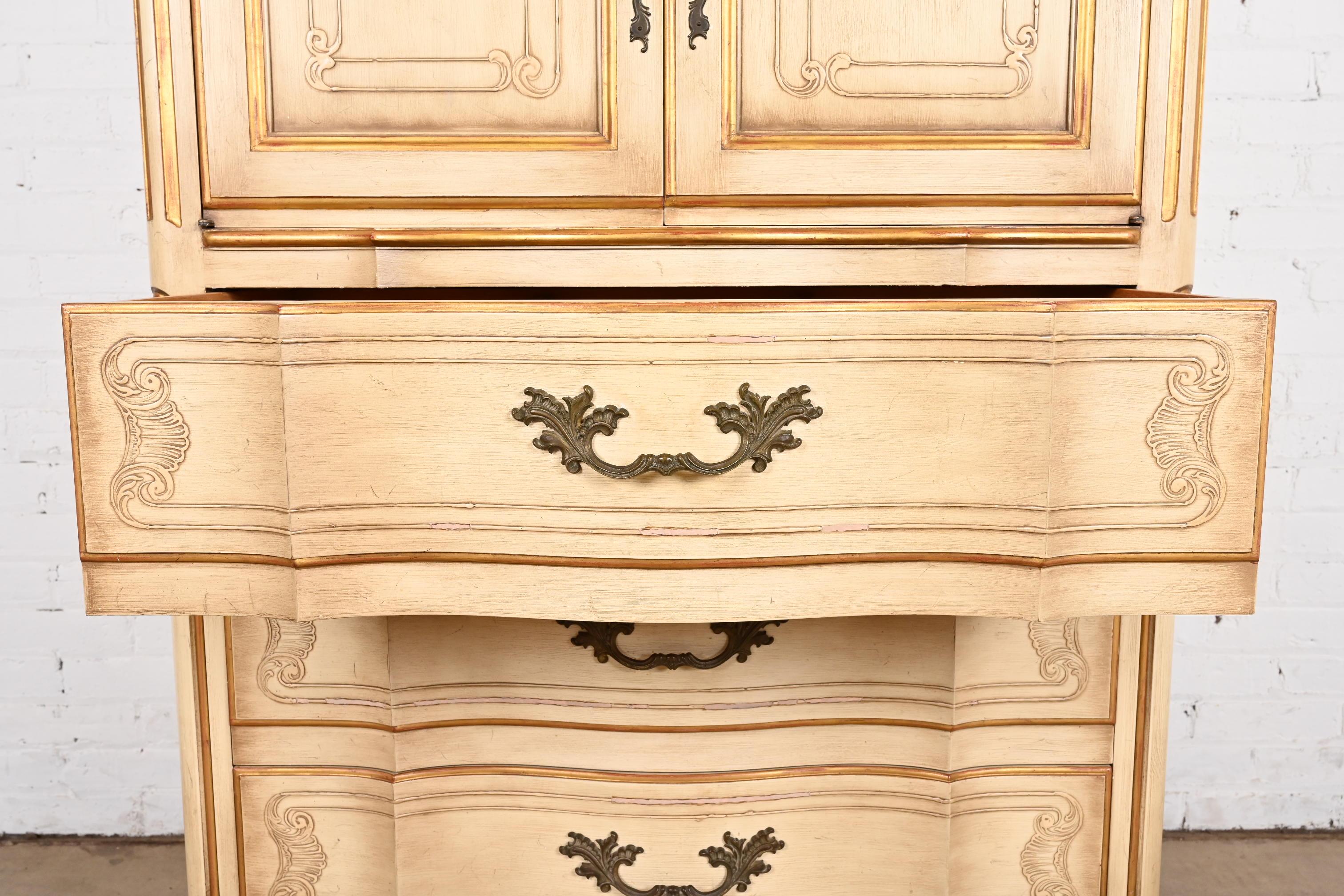 John Widdicomb French Provincial Louis XV Highboy Dresser, 1950s For Sale 8