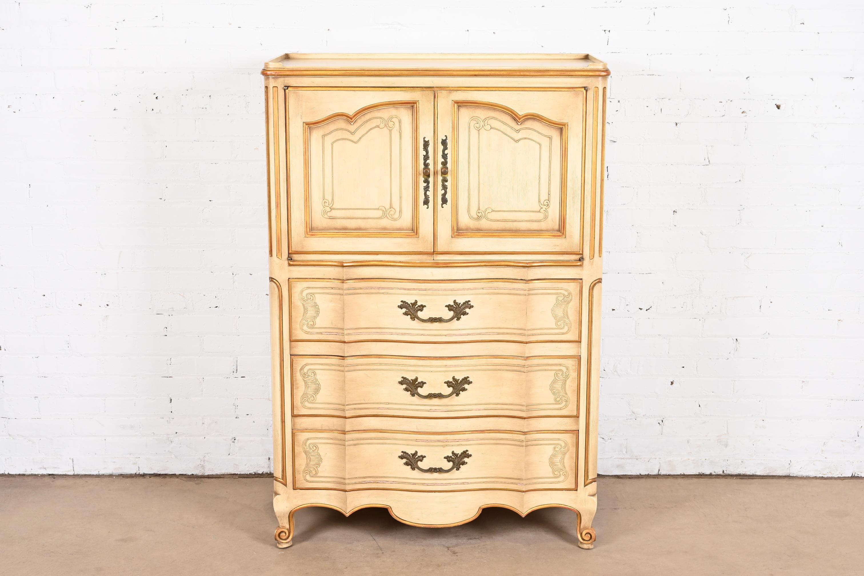 American John Widdicomb French Provincial Louis XV Highboy Dresser, 1950s For Sale