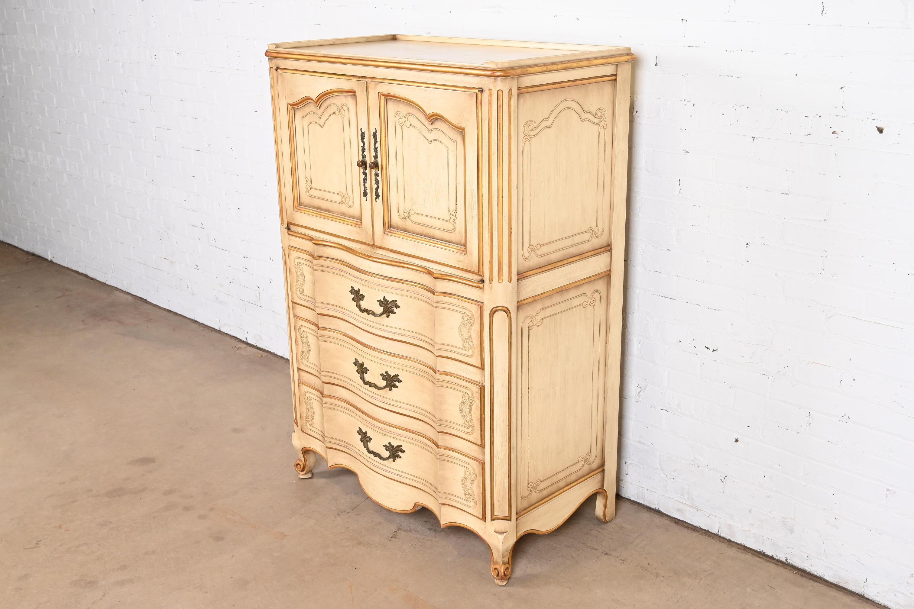 Mid-20th Century John Widdicomb French Provincial Louis XV Highboy Dresser, 1950s For Sale