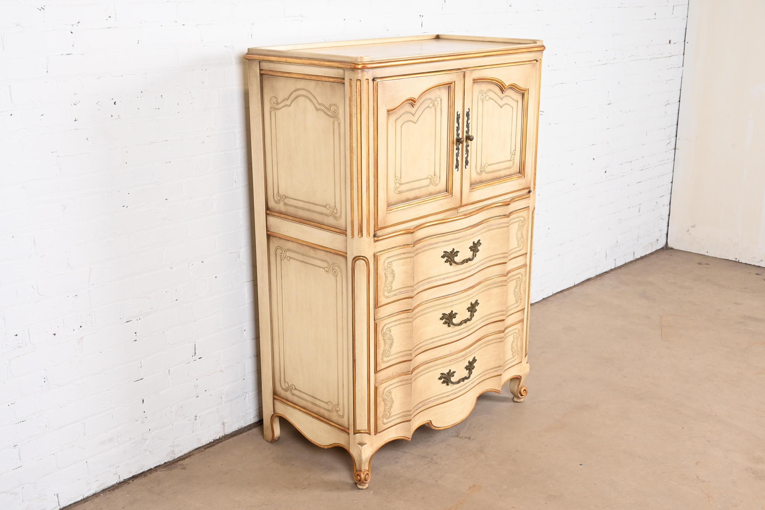 John Widdicomb French Provincial Louis XV Highboy Dresser, 1950s For Sale 1