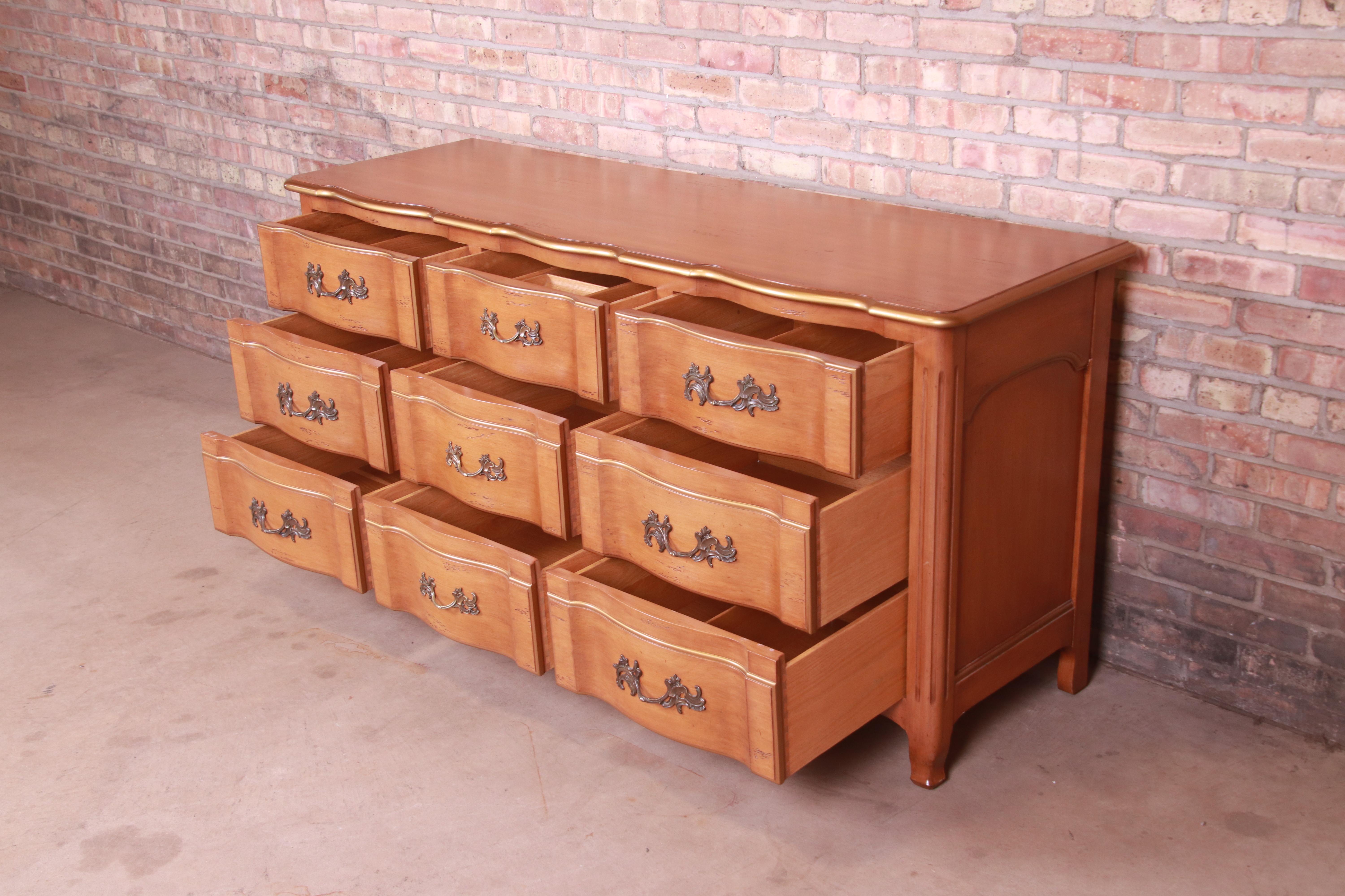 John Widdicomb French Provincial Louis XV Maple Dresser or Credenza, Circa 1950s 2