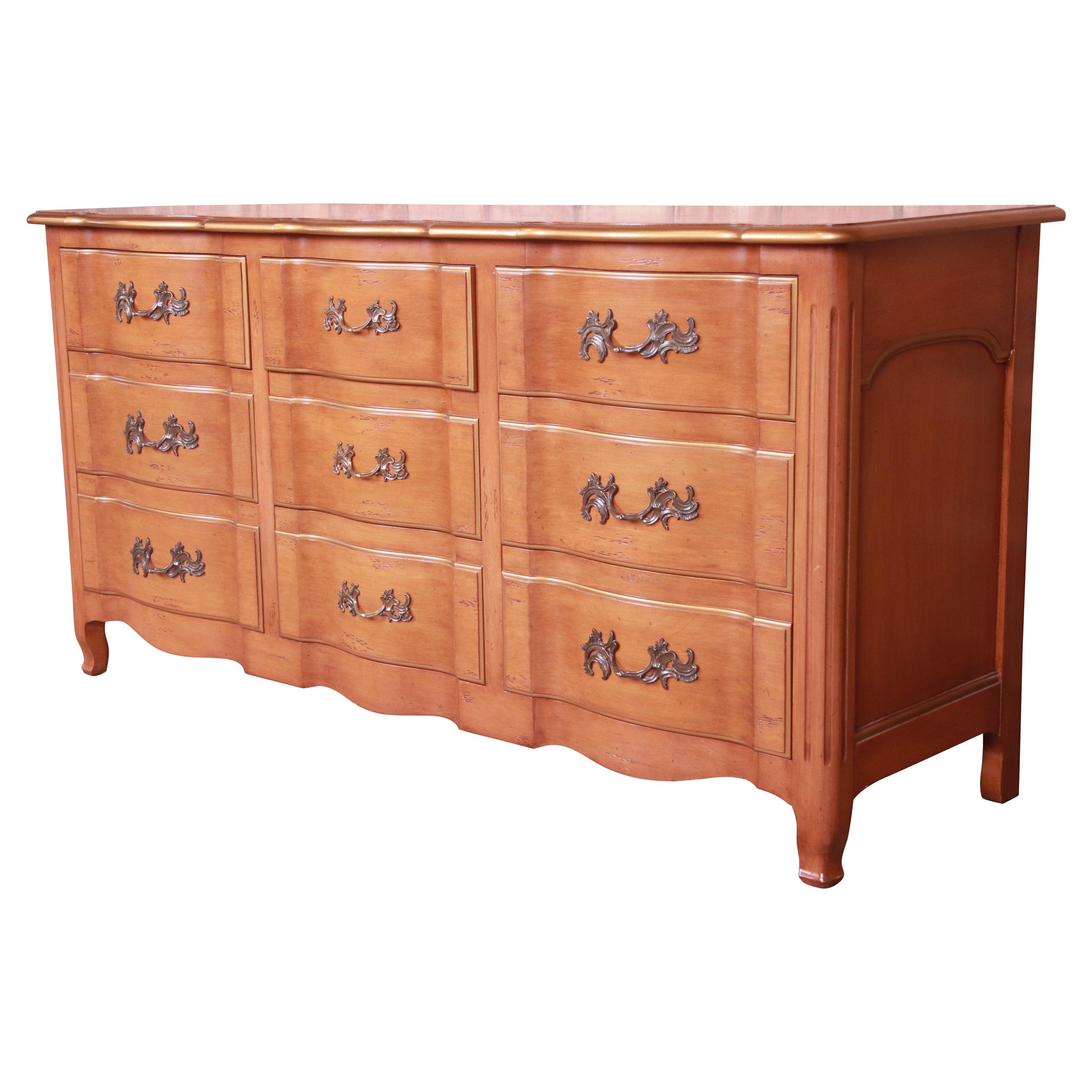 John Widdicomb French Provincial Louis XV Maple Dresser or Credenza, Circa 1950s