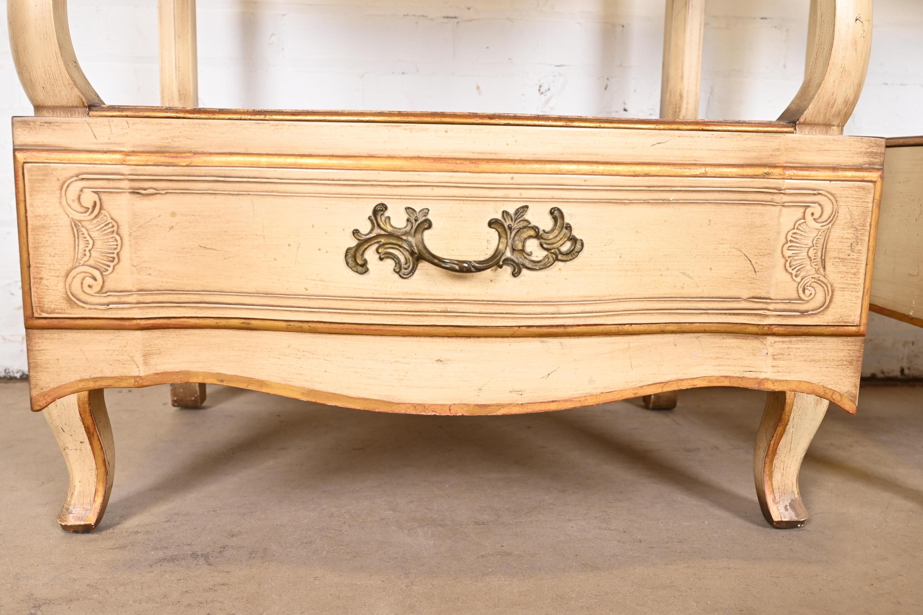 John Widdicomb French Provincial Louis XV Nightstands, 1950s For Sale 4